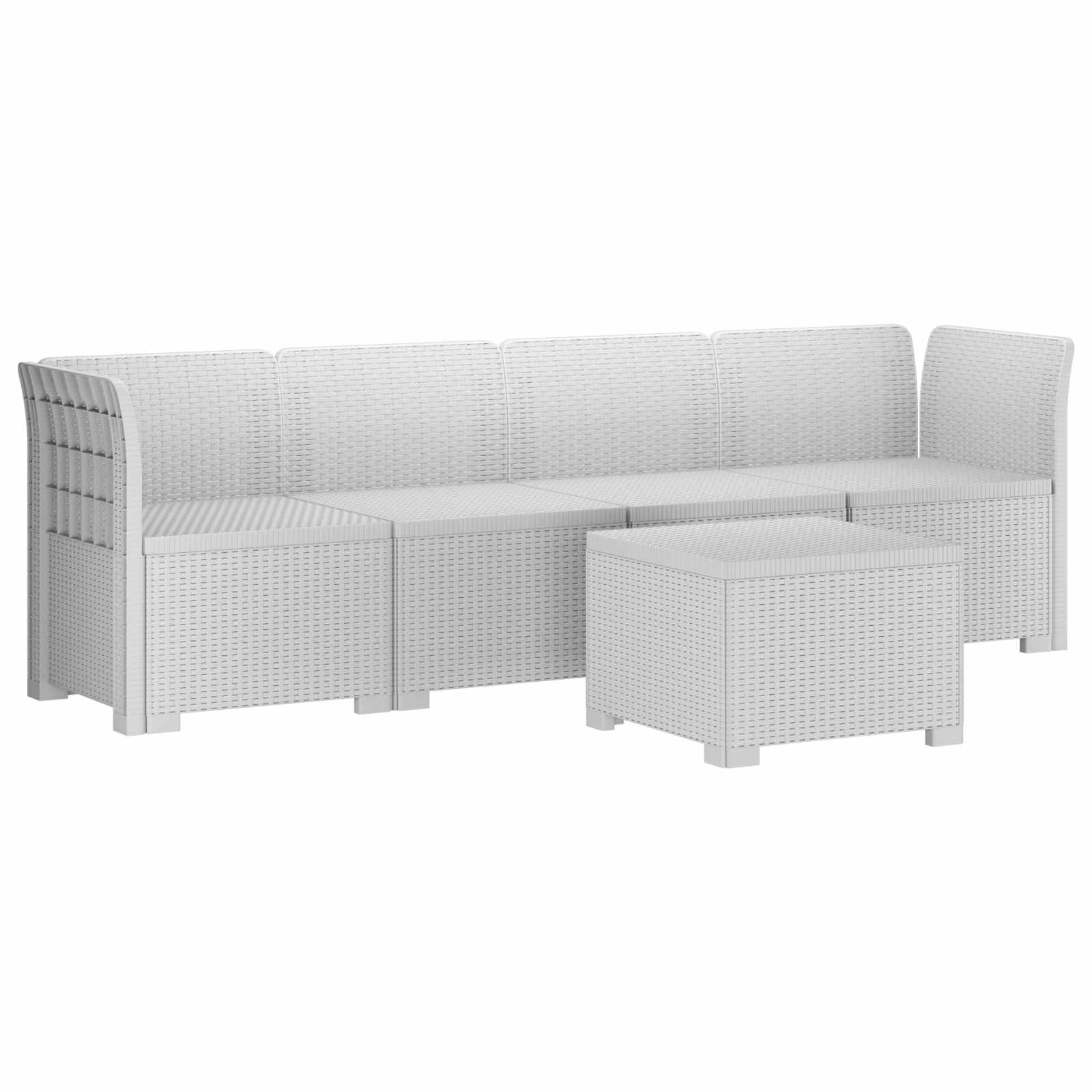 vidaXL 4-Persoons Tuin Sofa Rieten Look PP Antraciet