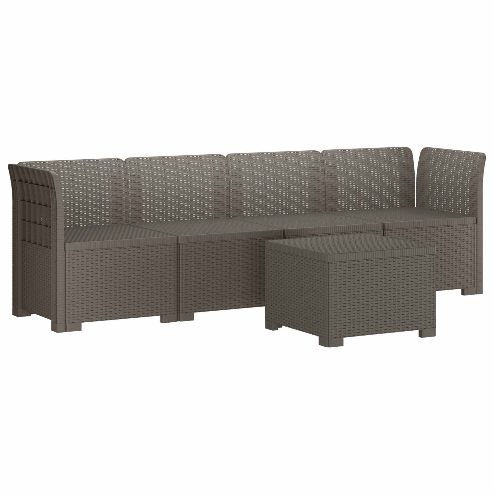 vidaXL 4-Persoons Tuin Sofa Rieten Look PP Antraciet