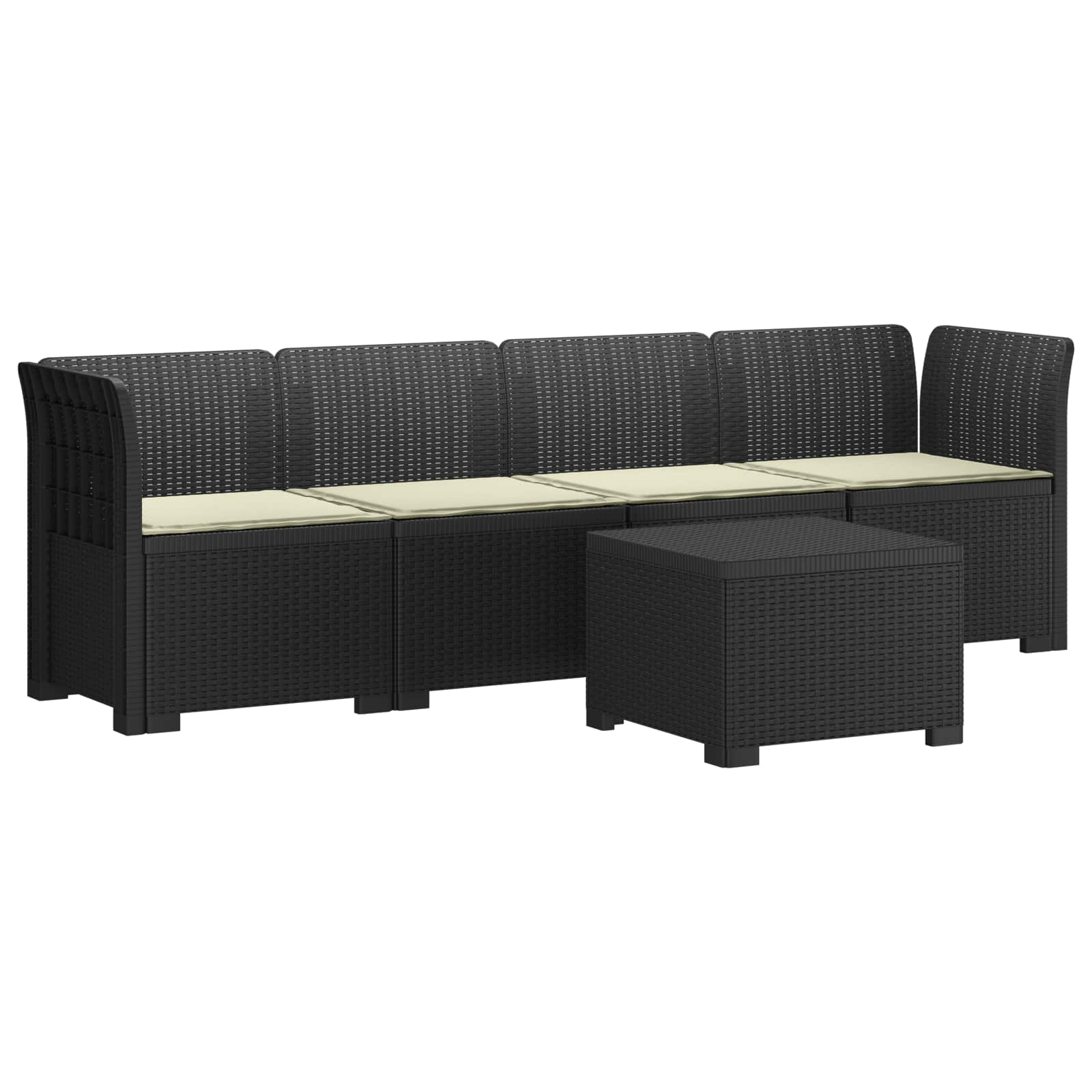 vidaXL 4-Persoons Tuin Sofa Rieten Look PP Antraciet