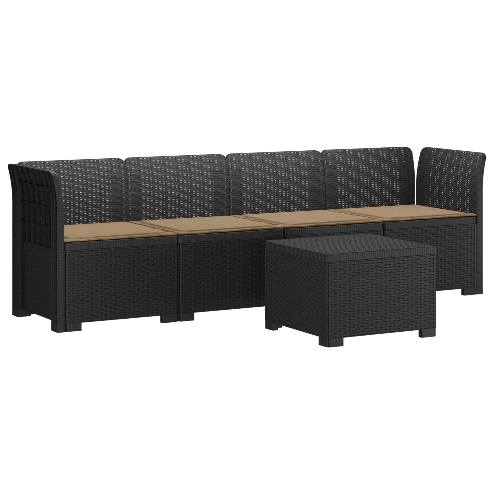 vidaXL 4-Persoons Tuin Sofa Rieten Look PP Antraciet