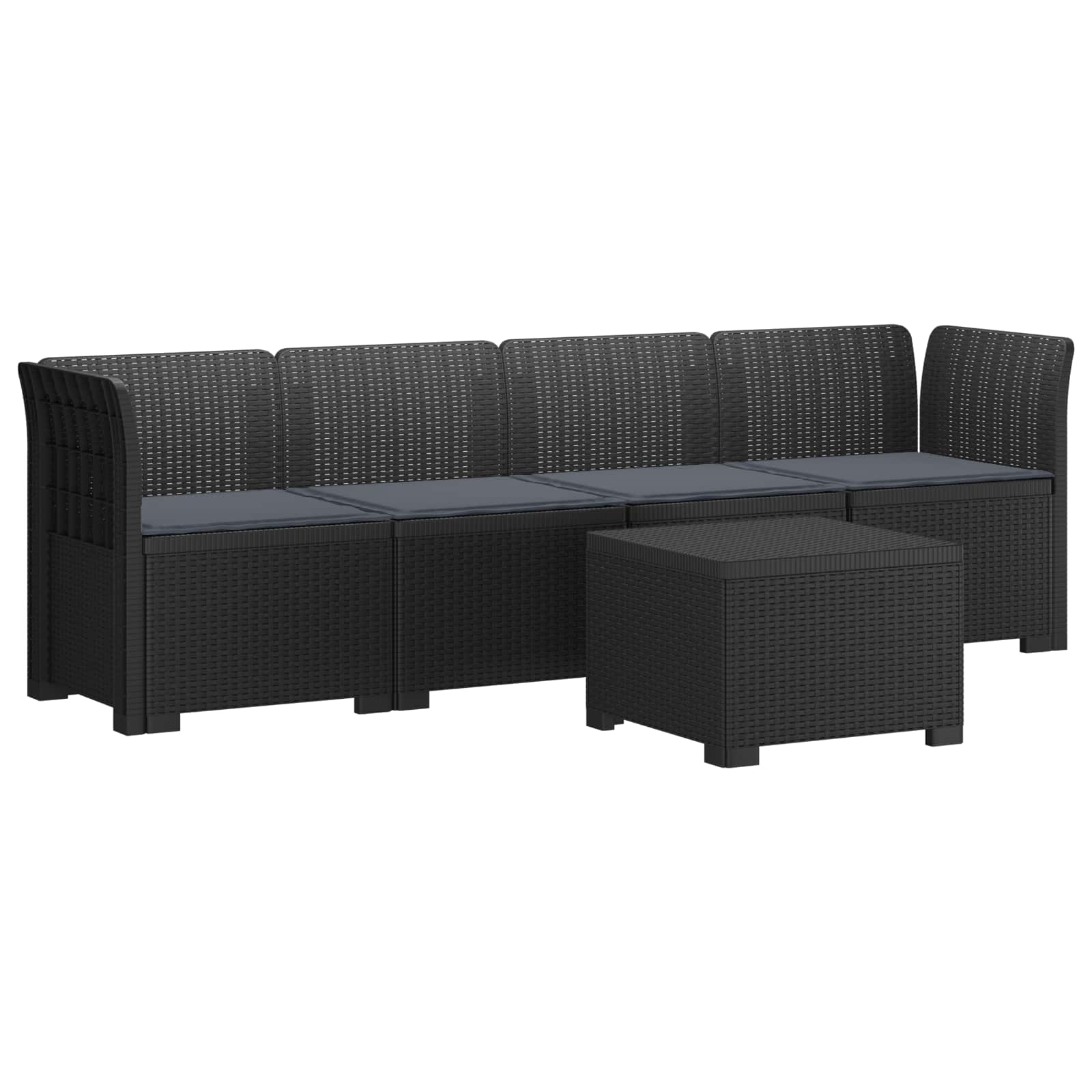 vidaXL 4-Persoons Tuin Sofa Rieten Look PP Antraciet