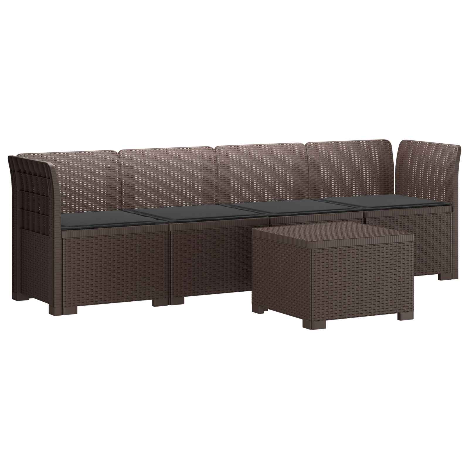 vidaXL 4-Persoons Tuin Sofa Rieten Look PP Antraciet