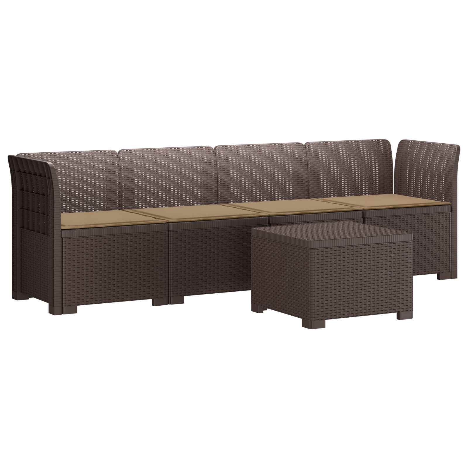 vidaXL 4-Persoons Tuin Sofa Rieten Look PP Antraciet