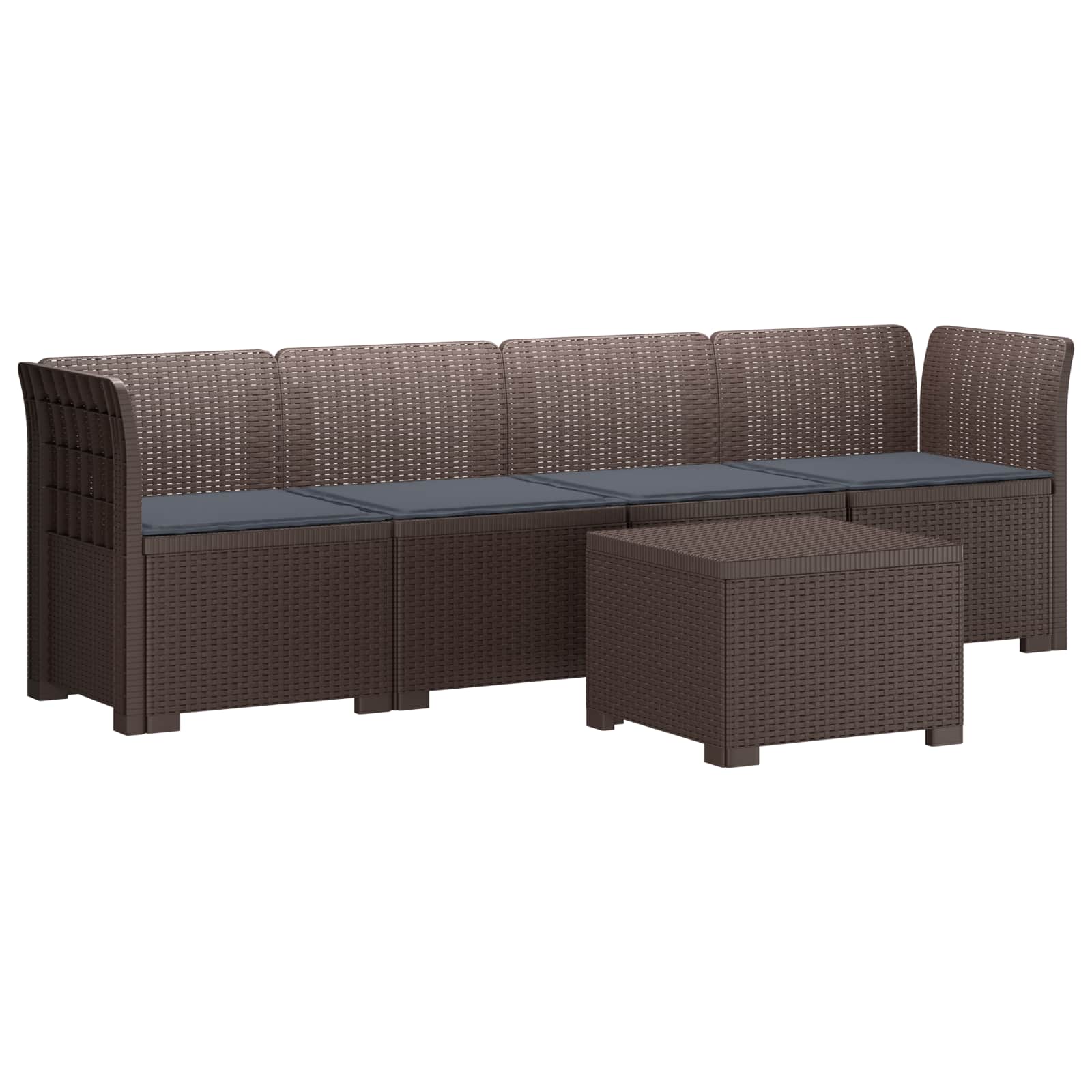 vidaXL 4-Persoons Tuin Sofa Rieten Look PP Antraciet