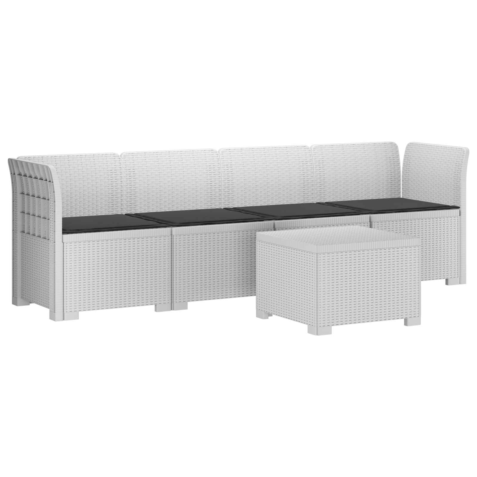 vidaXL 4-Persoons Tuin Sofa Rieten Look PP Antraciet
