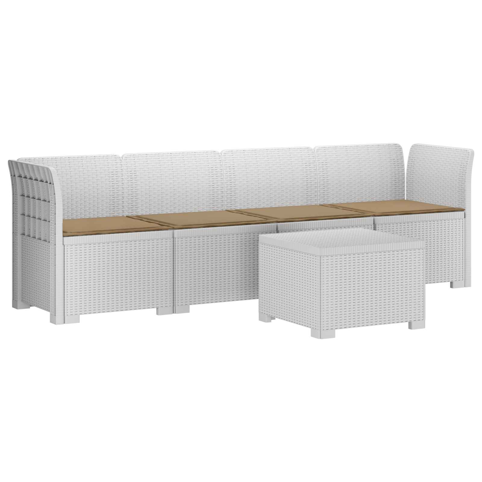 vidaXL 4-Persoons Tuin Sofa Rieten Look PP Antraciet