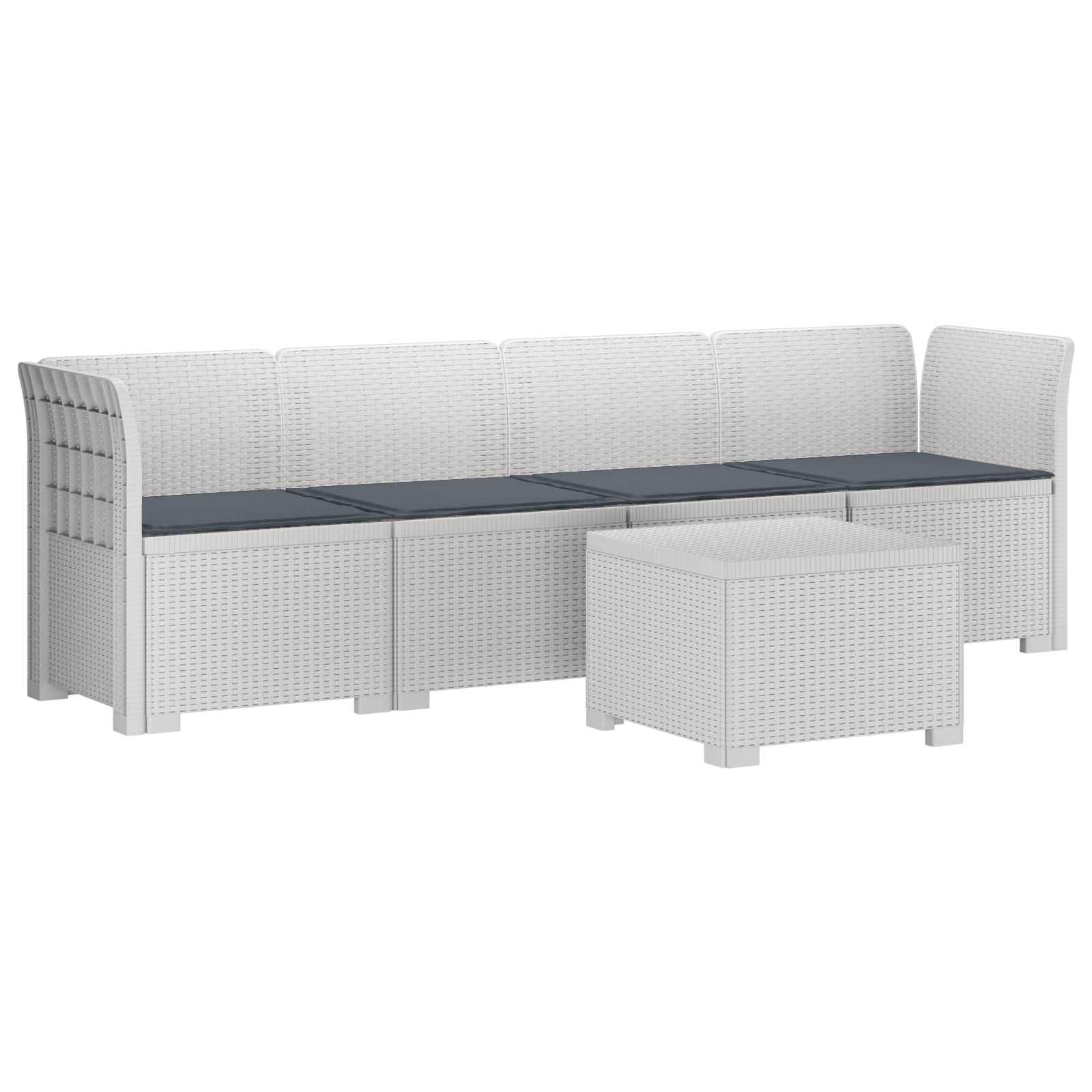 vidaXL 4-Persoons Tuin Sofa Rieten Look PP Antraciet
