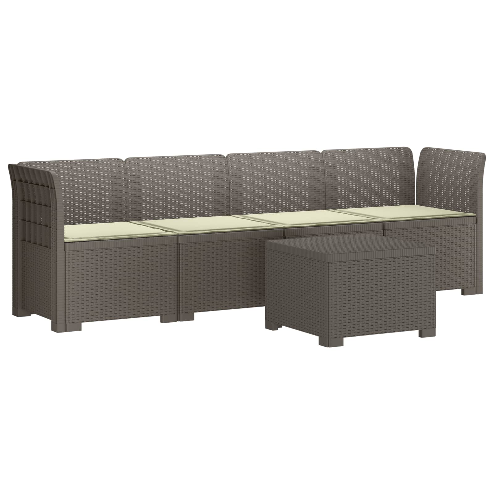 vidaXL 4-Persoons Tuin Sofa Rieten Look PP Antraciet