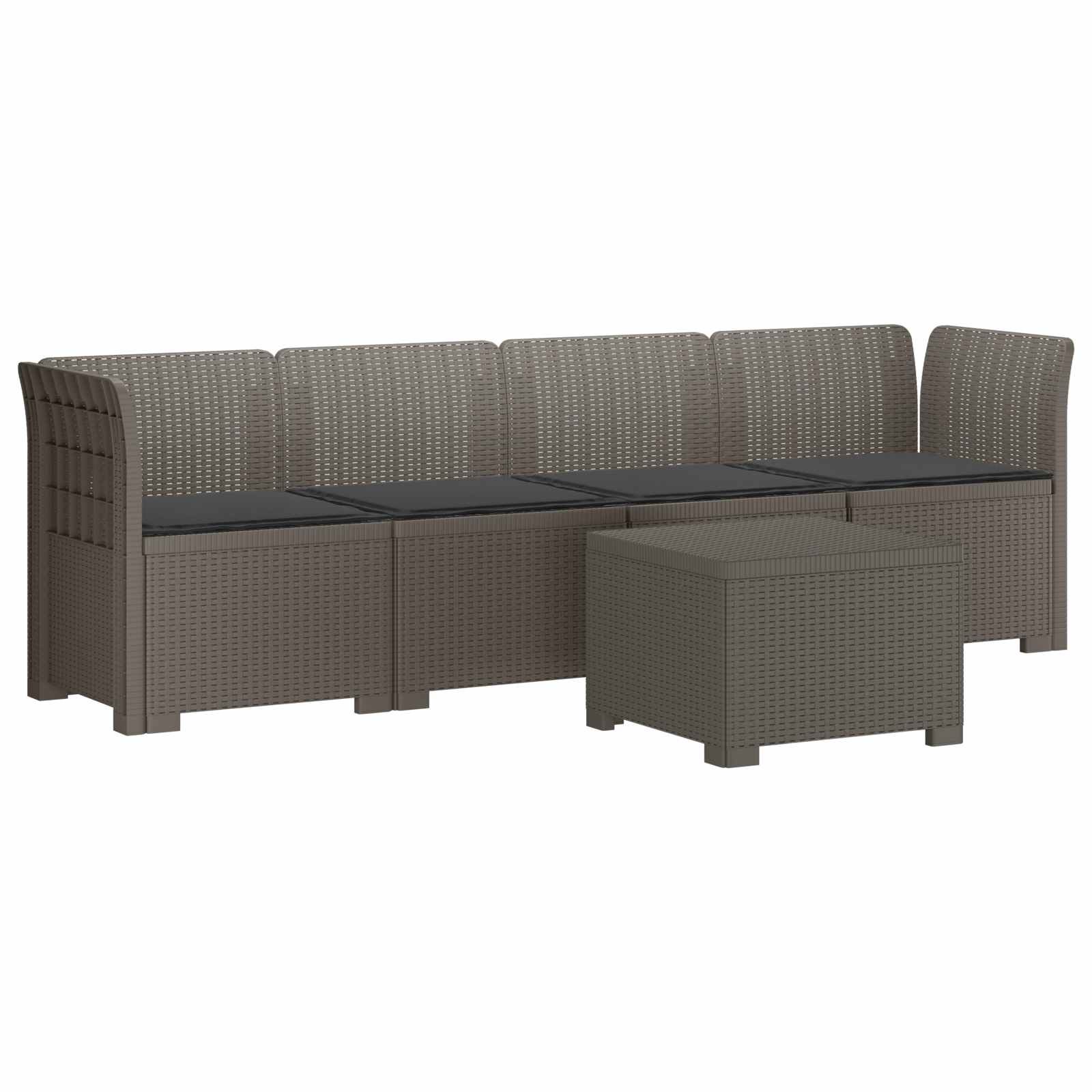 vidaXL 4-Persoons Tuin Sofa Rieten Look PP Antraciet