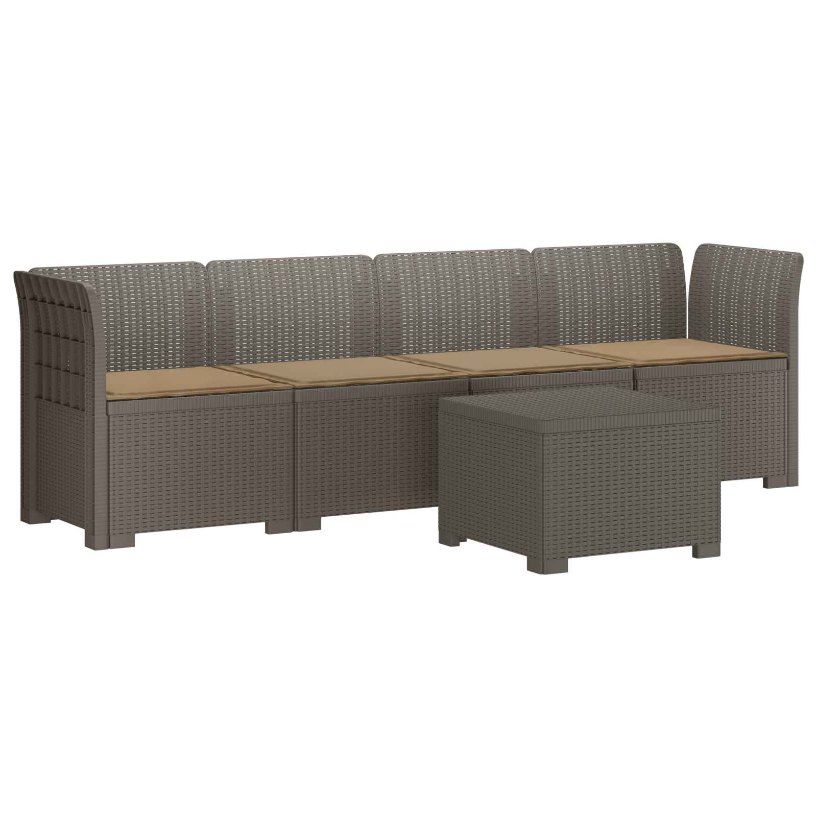 vidaXL 4-Persoons Tuin Sofa Rieten Look PP Antraciet