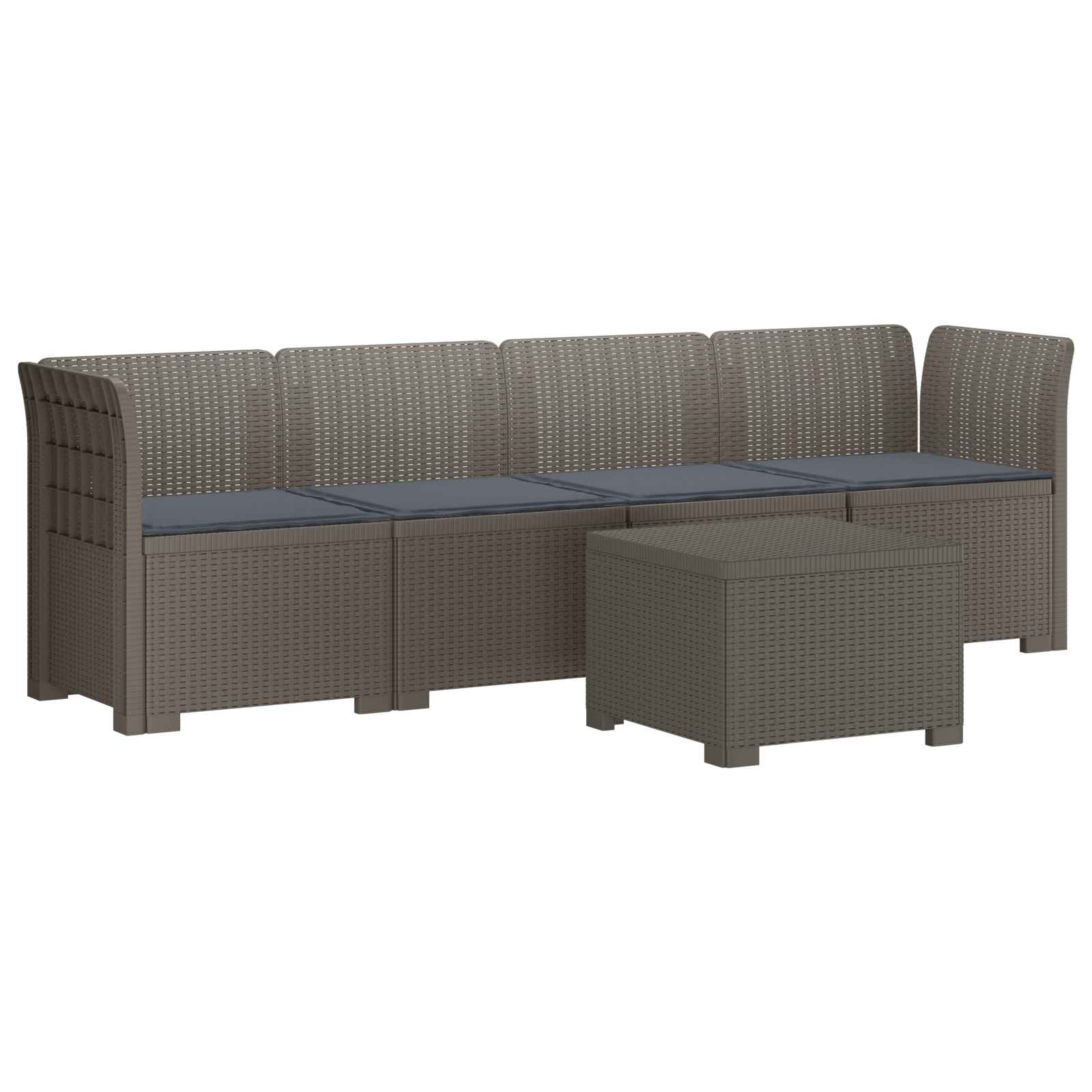 vidaXL 4-Persoons Tuin Sofa Rieten Look PP Antraciet
