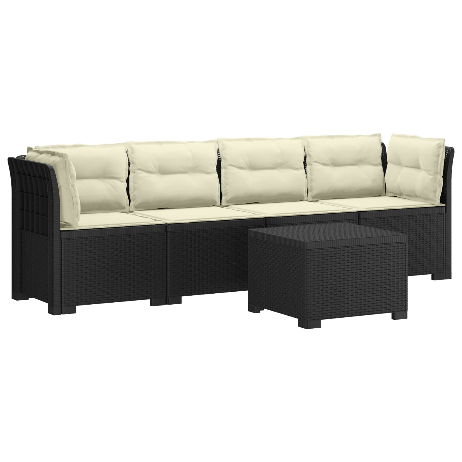 vidaXL 4-Persoons Tuin Sofa Rieten Look PP Antraciet