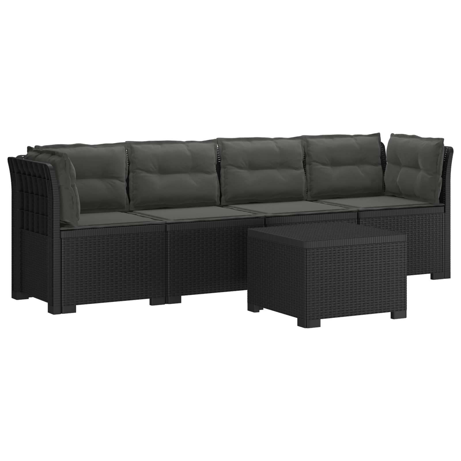 vidaXL 4-Persoons Tuin Sofa Rieten Look PP Antraciet