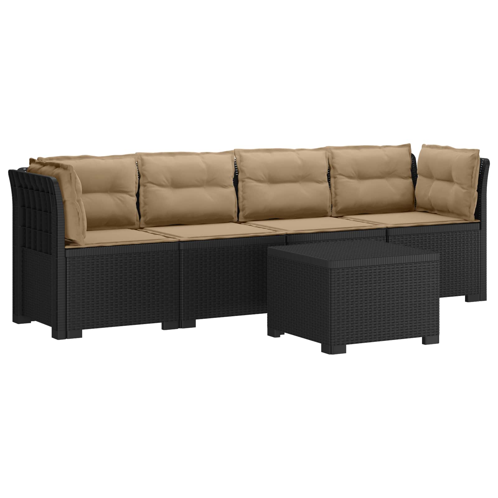 vidaXL 4-Persoons Tuin Sofa Rieten Look PP Antraciet