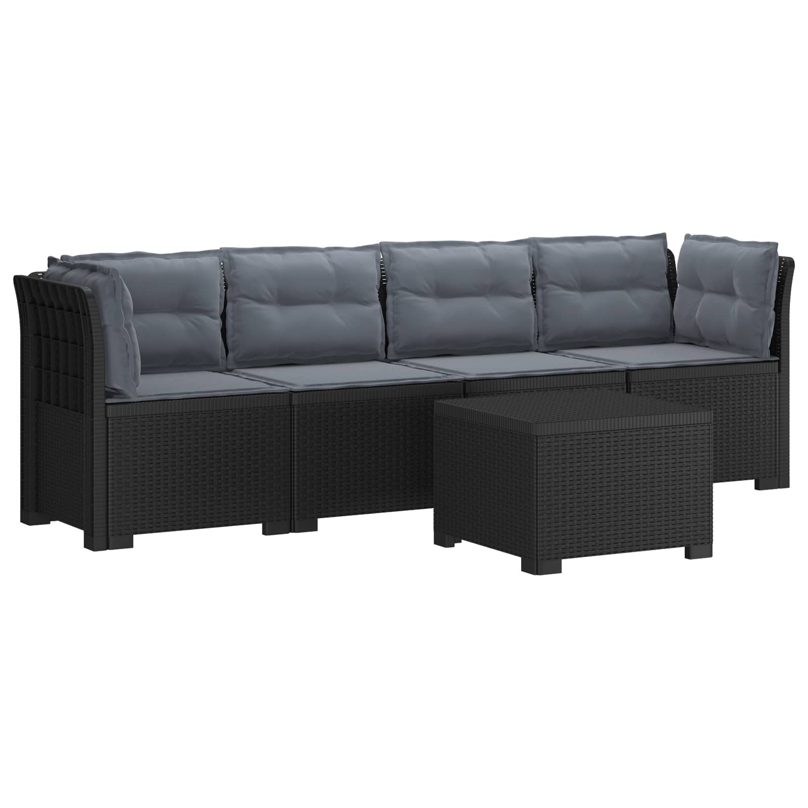 vidaXL 4-Persoons Tuin Sofa Rieten Look PP Antraciet