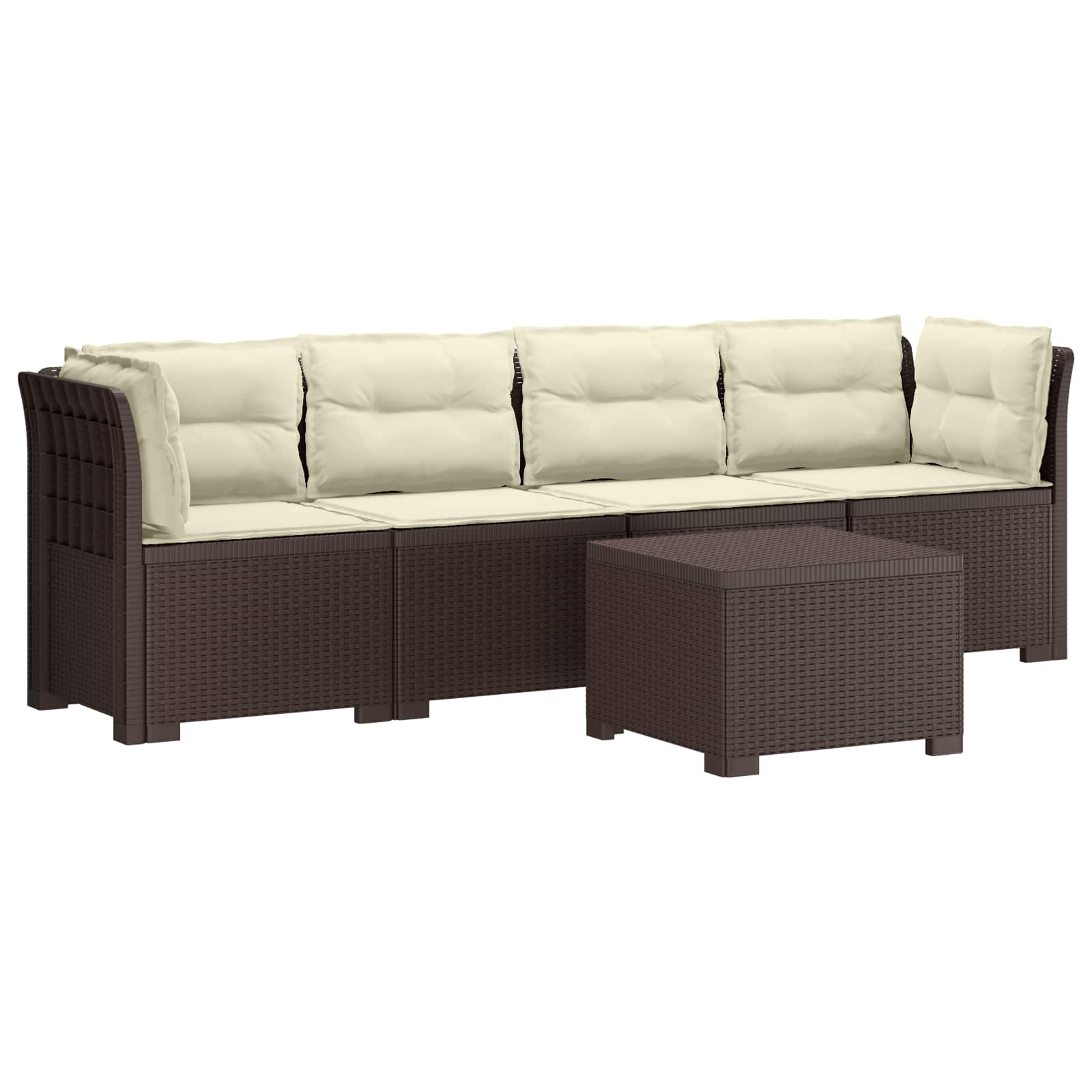 vidaXL 4-Persoons Tuin Sofa Rieten Look PP Antraciet