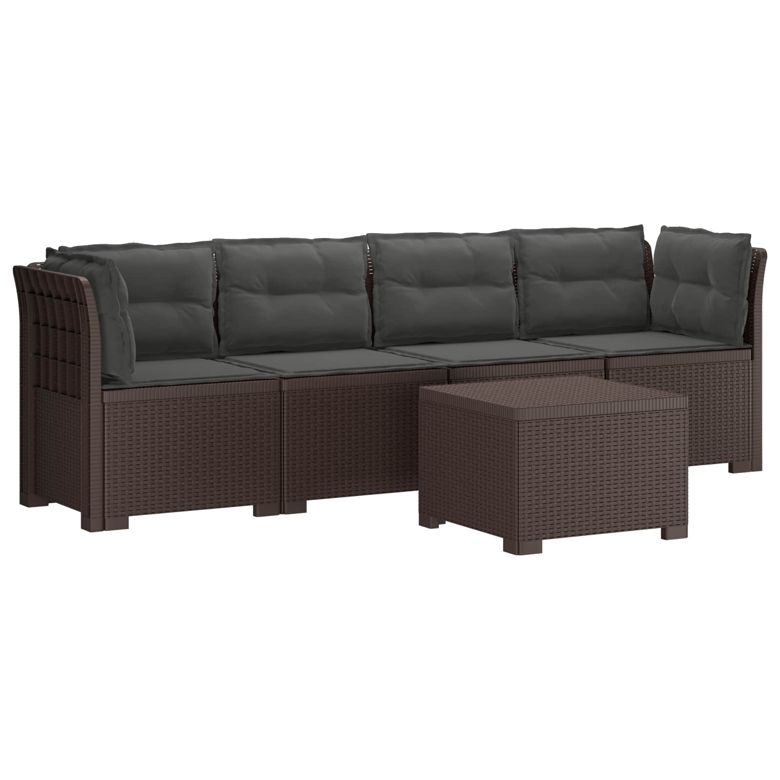 vidaXL 4-Persoons Tuin Sofa Rieten Look PP Antraciet