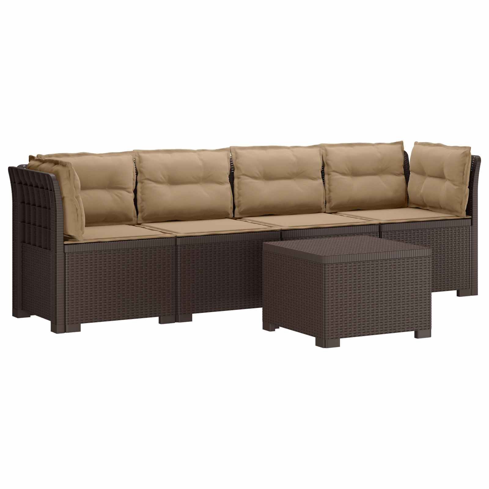 vidaXL 4-Persoons Tuin Sofa Rieten Look PP Antraciet