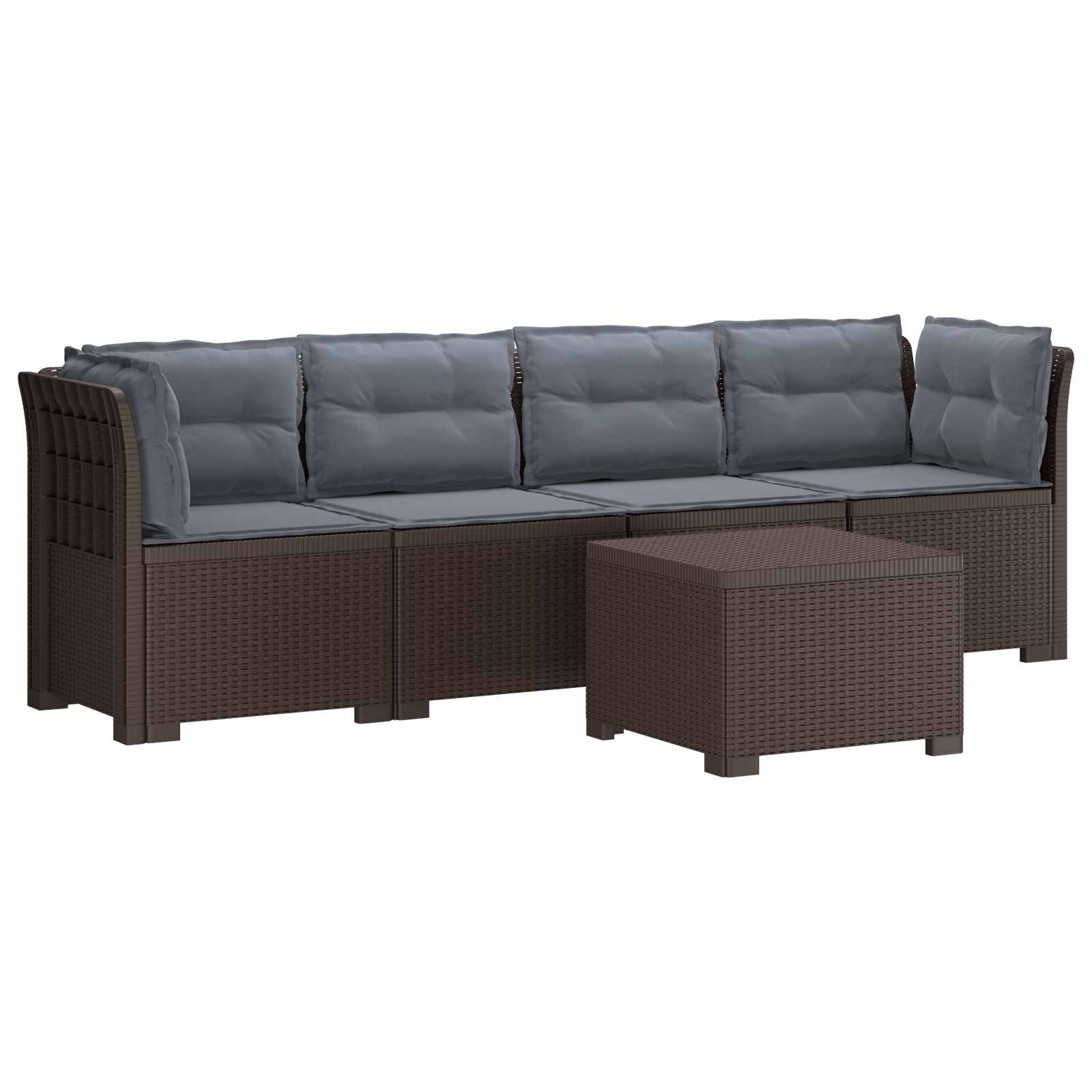 vidaXL 4-Persoons Tuin Sofa Rieten Look PP Antraciet