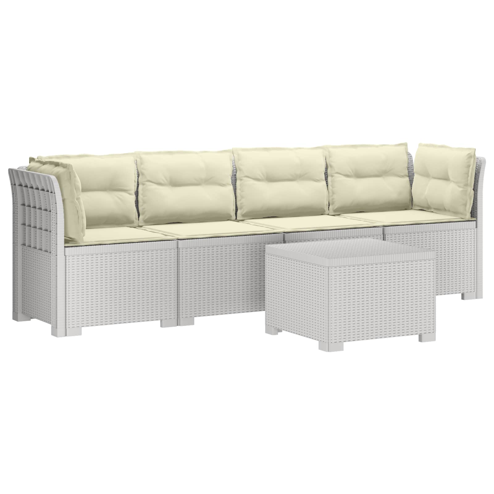 vidaXL 4-Persoons Tuin Sofa Rieten Look PP Antraciet