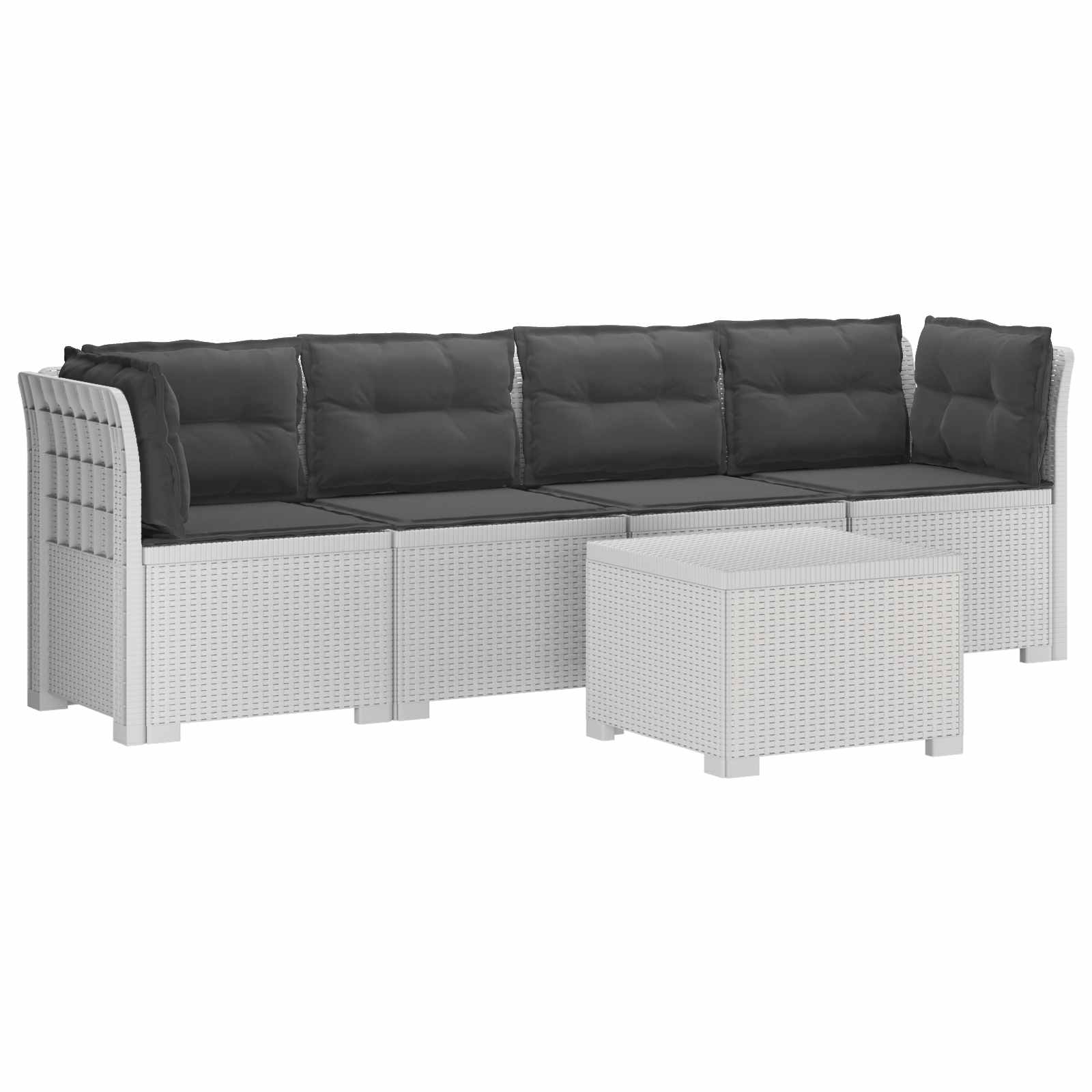 vidaXL 4-Persoons Tuin Sofa Rieten Look PP Antraciet