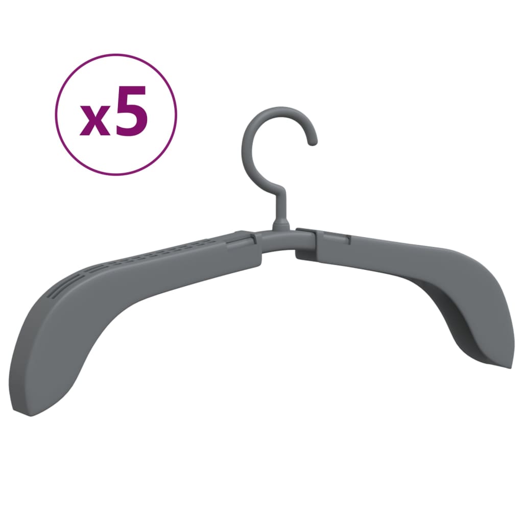 vidaXL Kledinghangers 5 st verlengbaar grijs