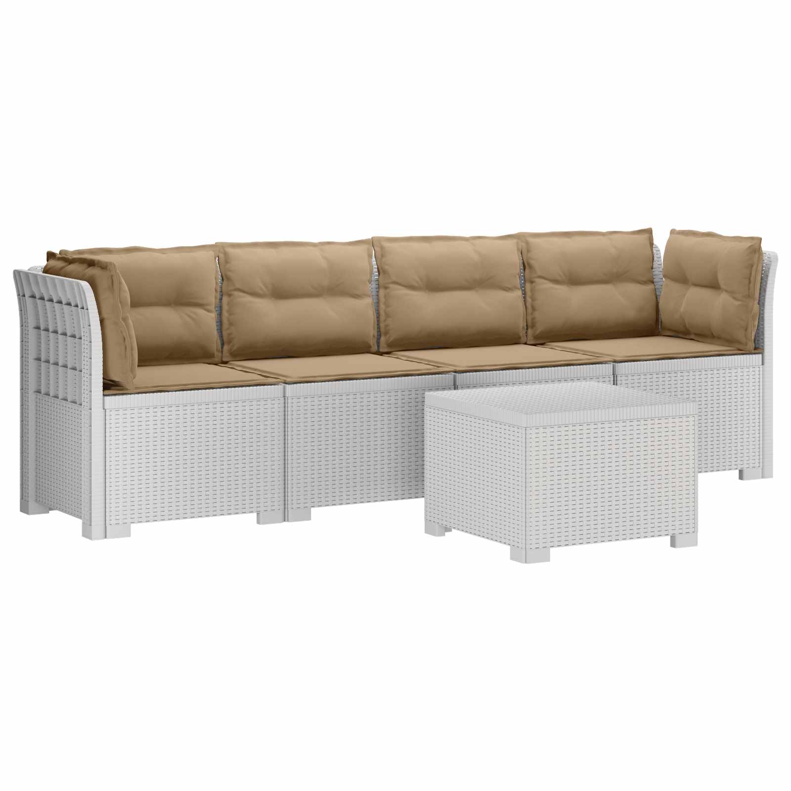 vidaXL 4-Persoons Tuin Sofa Rieten Look PP Antraciet