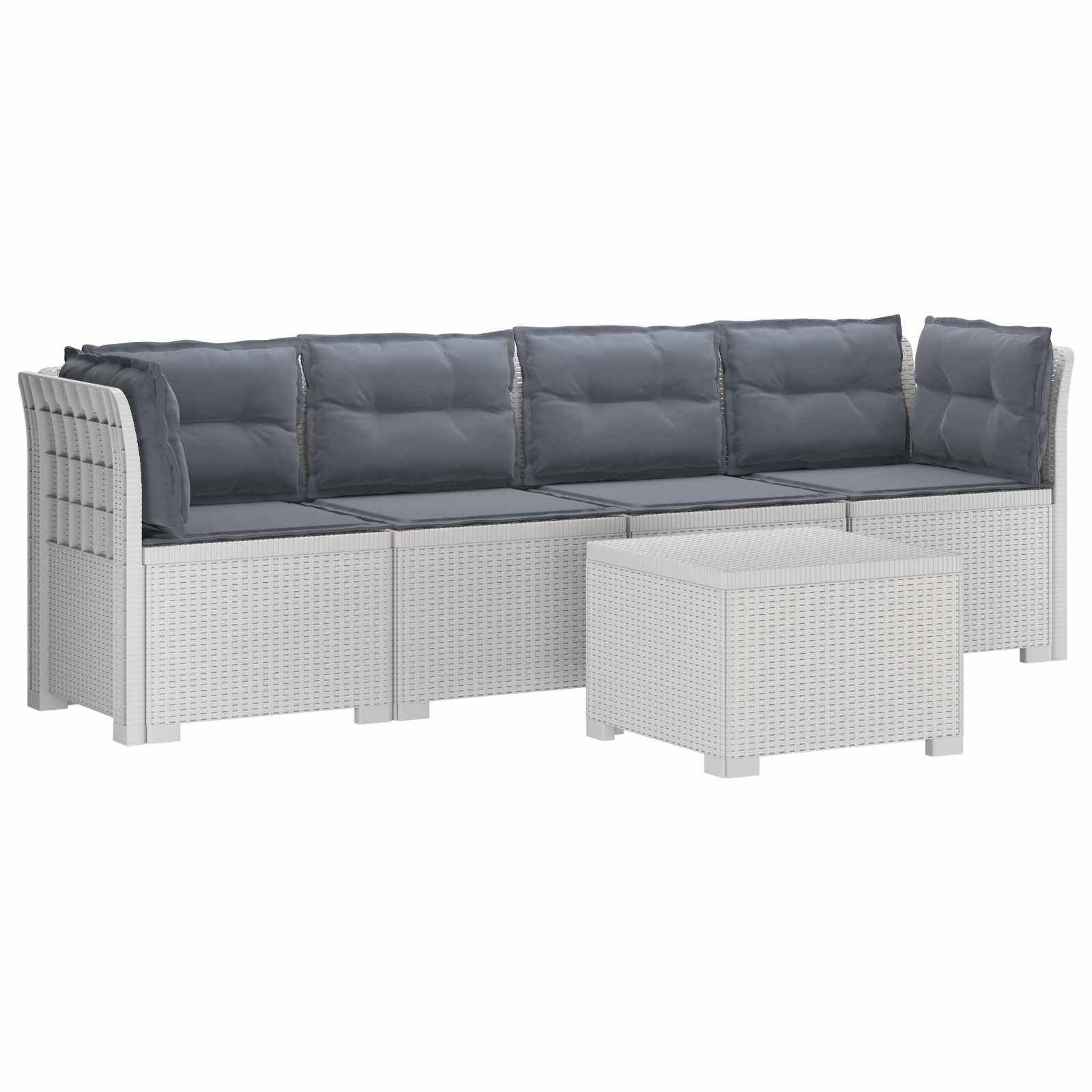 vidaXL 4-Persoons Tuin Sofa Rieten Look PP Antraciet