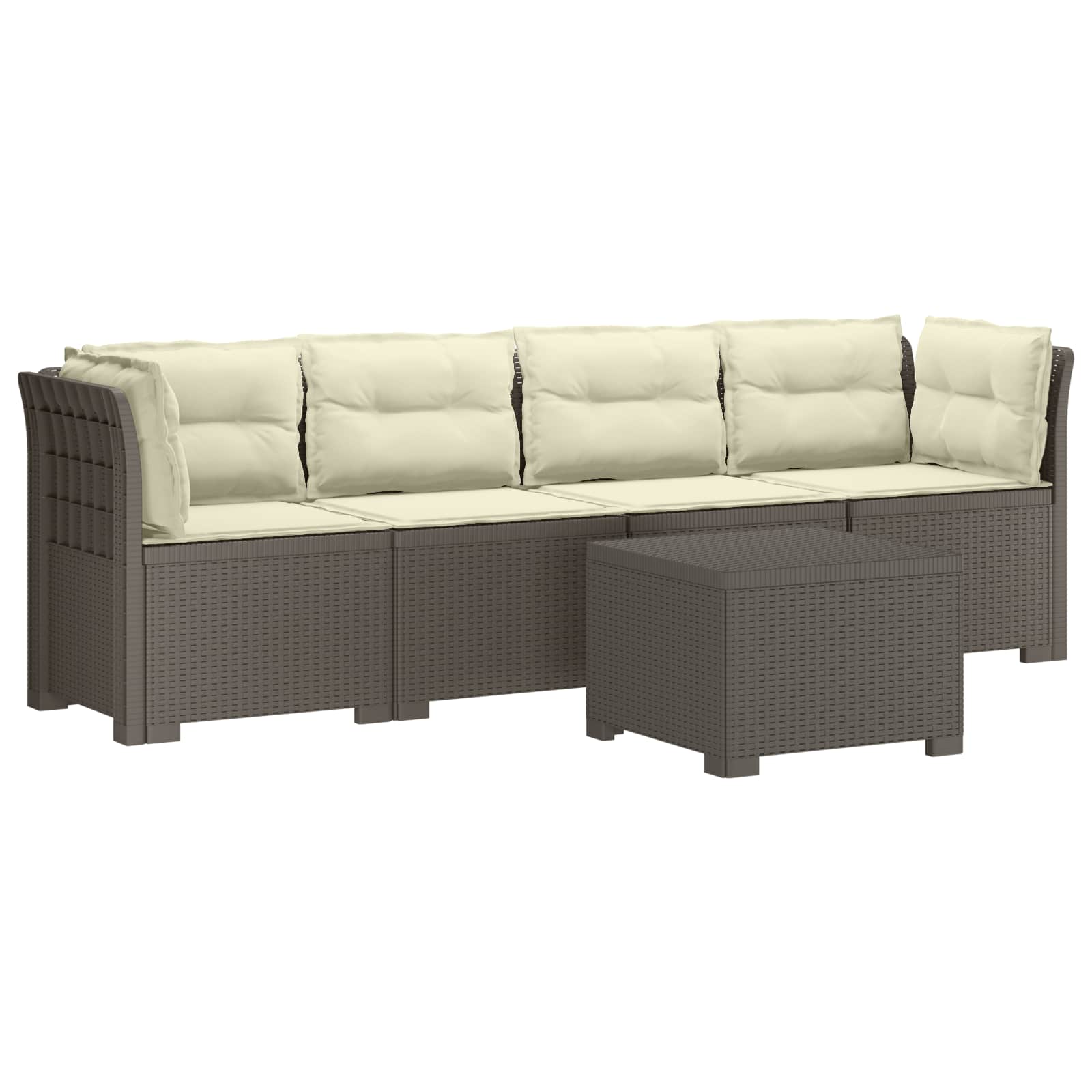 vidaXL 4-Persoons Tuin Sofa Rieten Look PP Antraciet