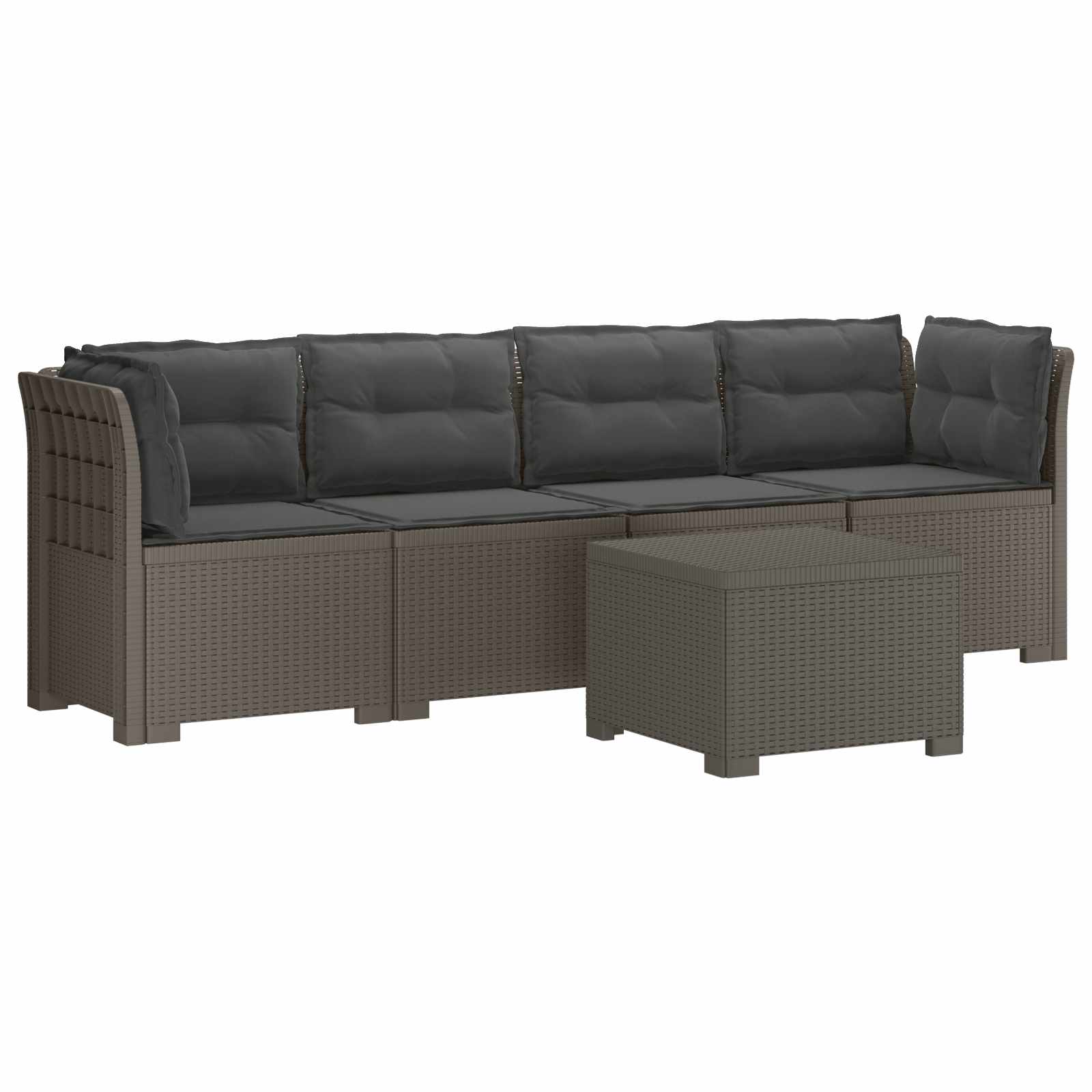 vidaXL 4-Persoons Tuin Sofa Rieten Look PP Antraciet