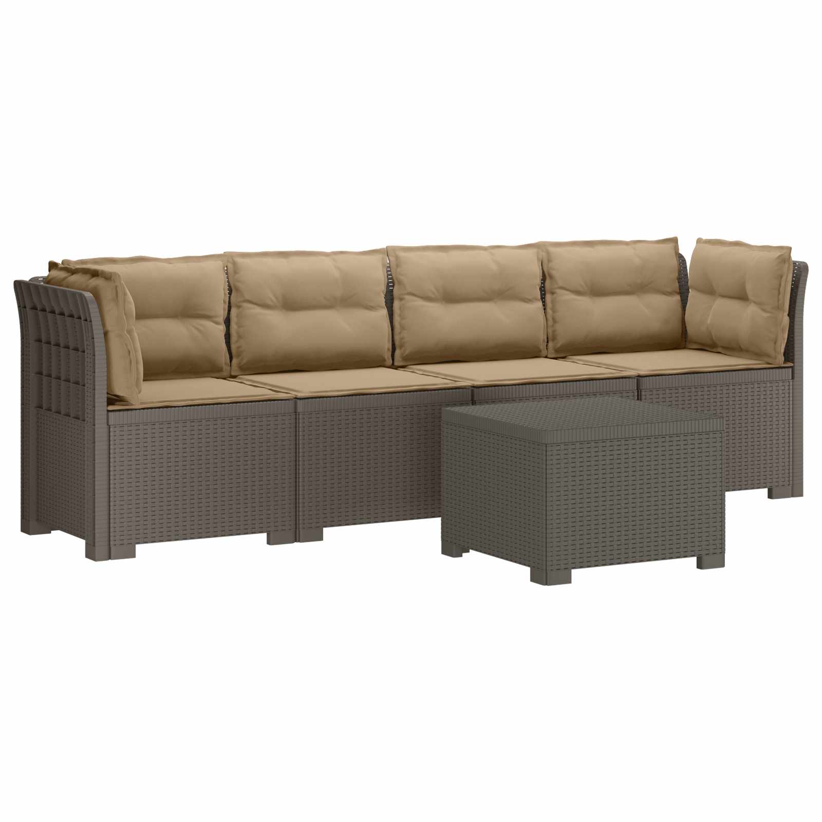 vidaXL 4-Persoons Tuin Sofa Rieten Look PP Antraciet