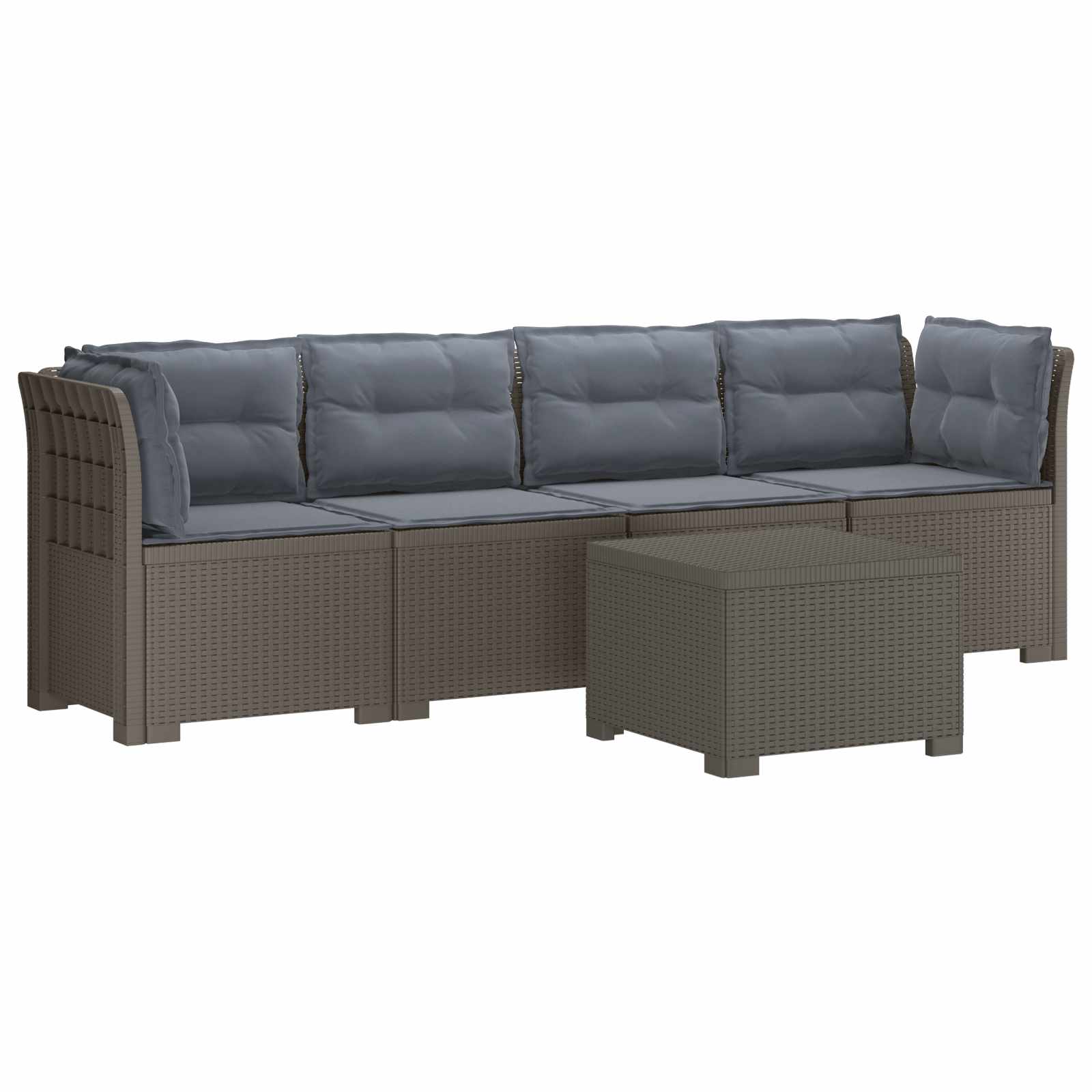 vidaXL 4-Persoons Tuin Sofa Rieten Look PP Antraciet