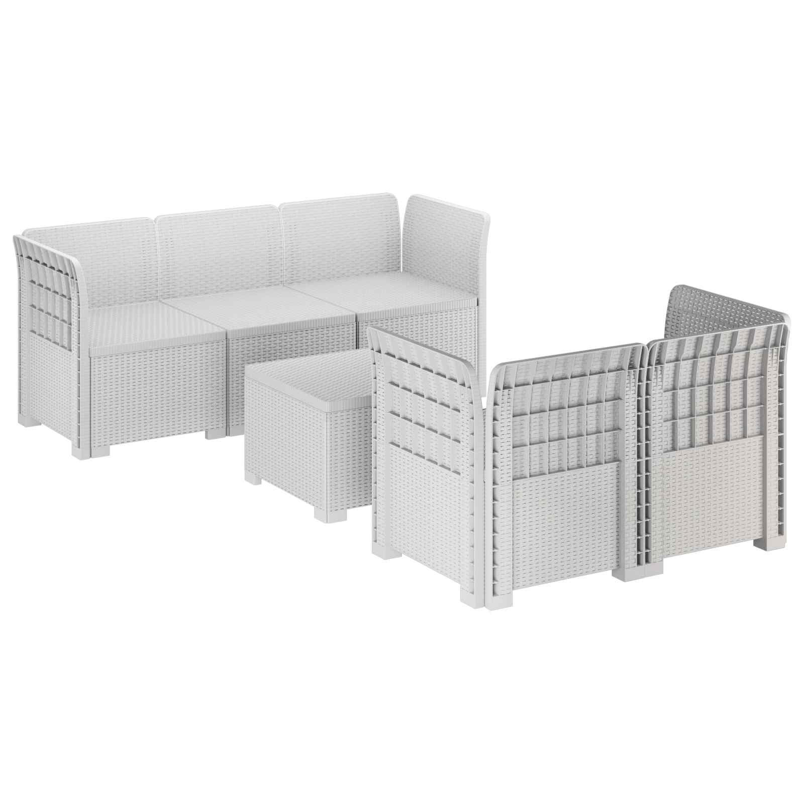 vidaXL 5-Zits Tuin Sofa Rattan Look PP Antraciet