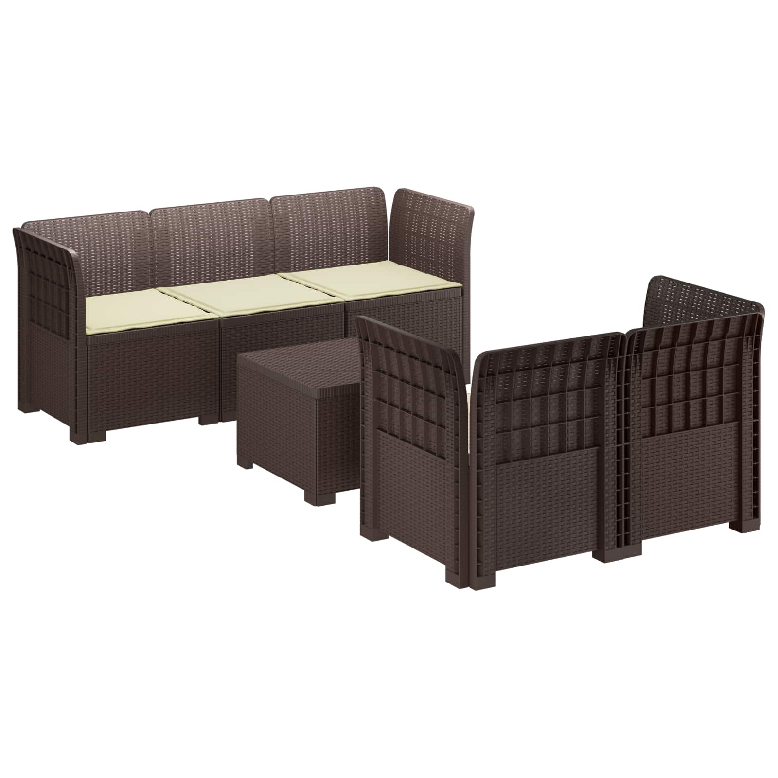vidaXL 5-Zits Tuin Sofa Rattan Look PP Antraciet