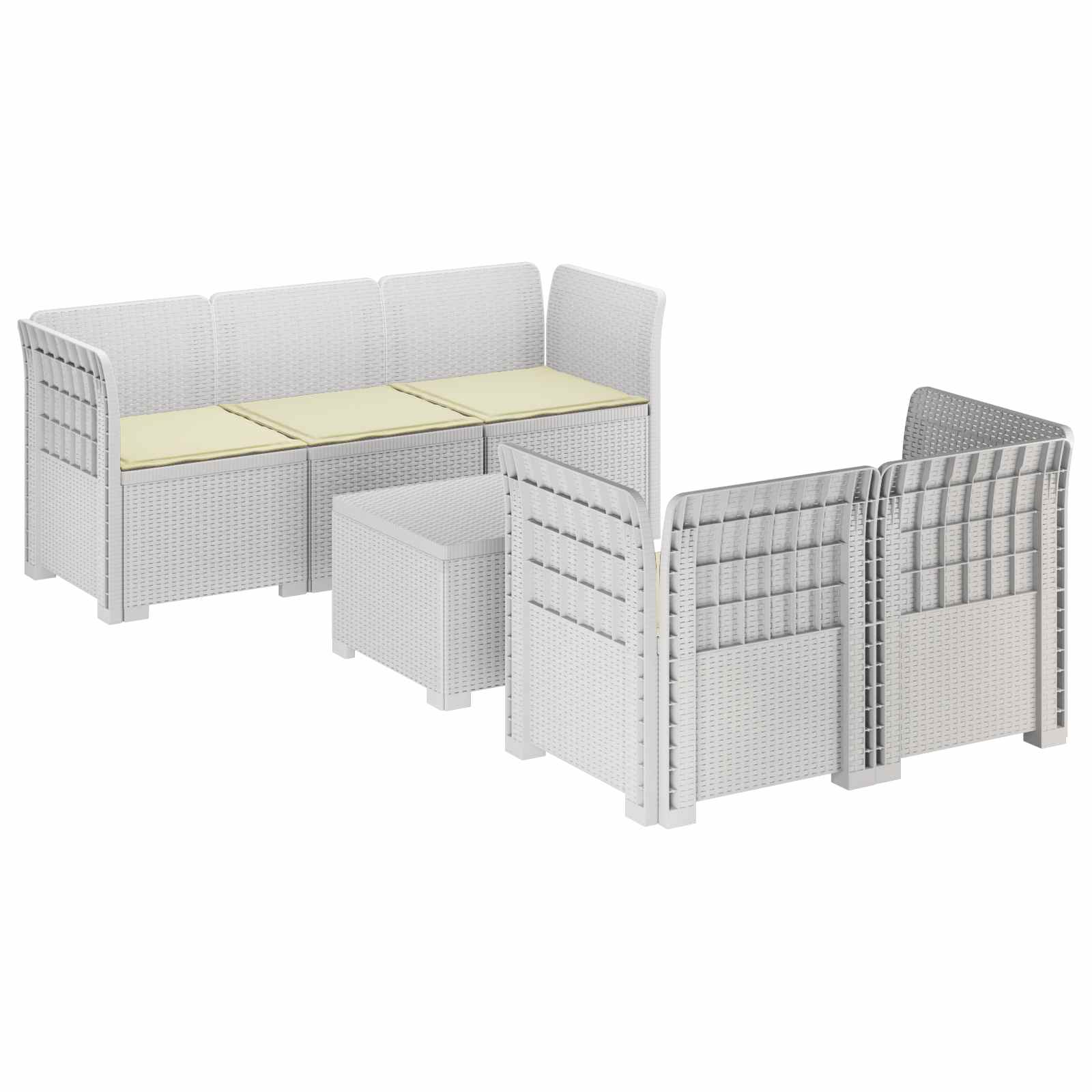 vidaXL 5-Zits Tuin Sofa Rattan Look PP Antraciet