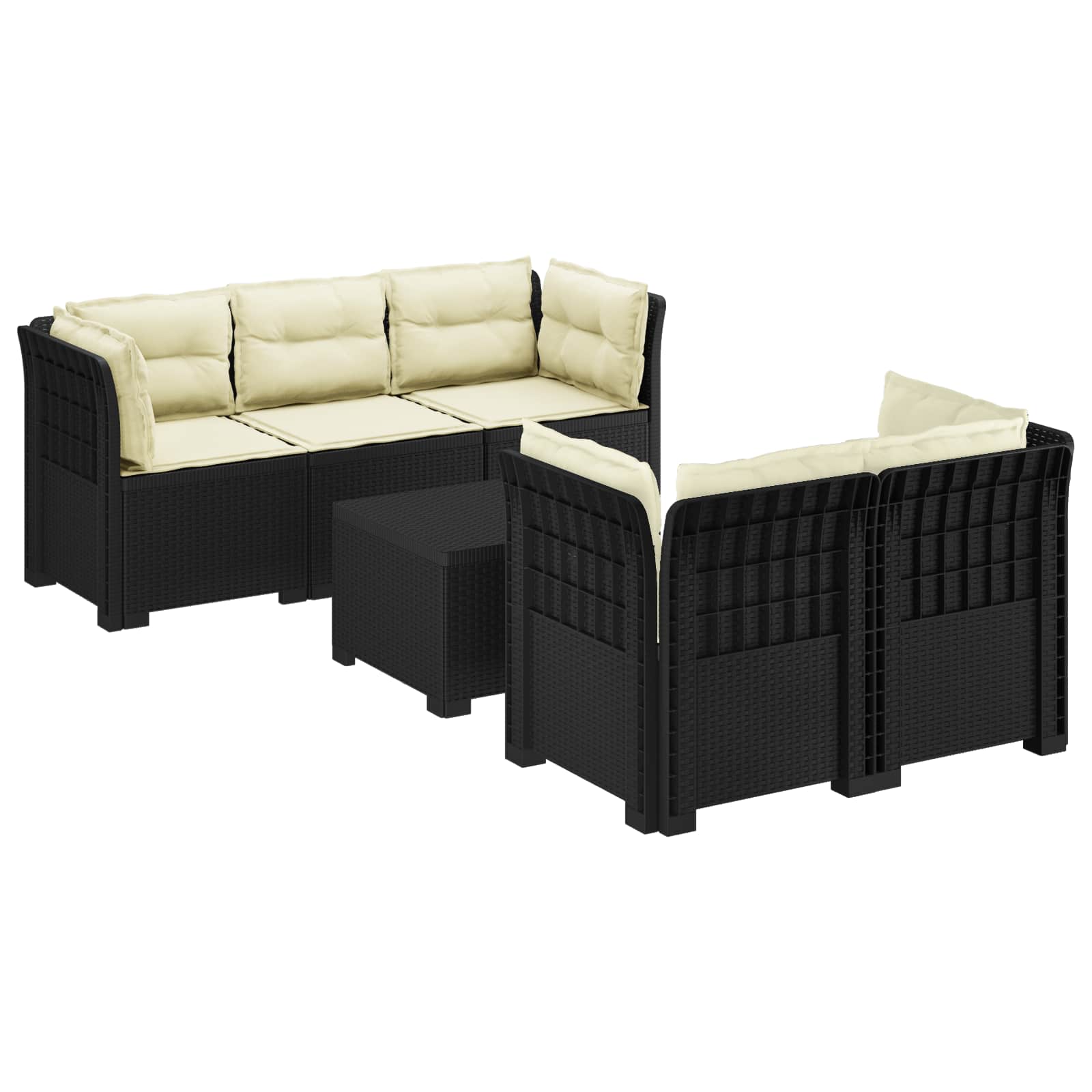 vidaXL 5-Zits Tuin Sofa Rattan Look PP Antraciet