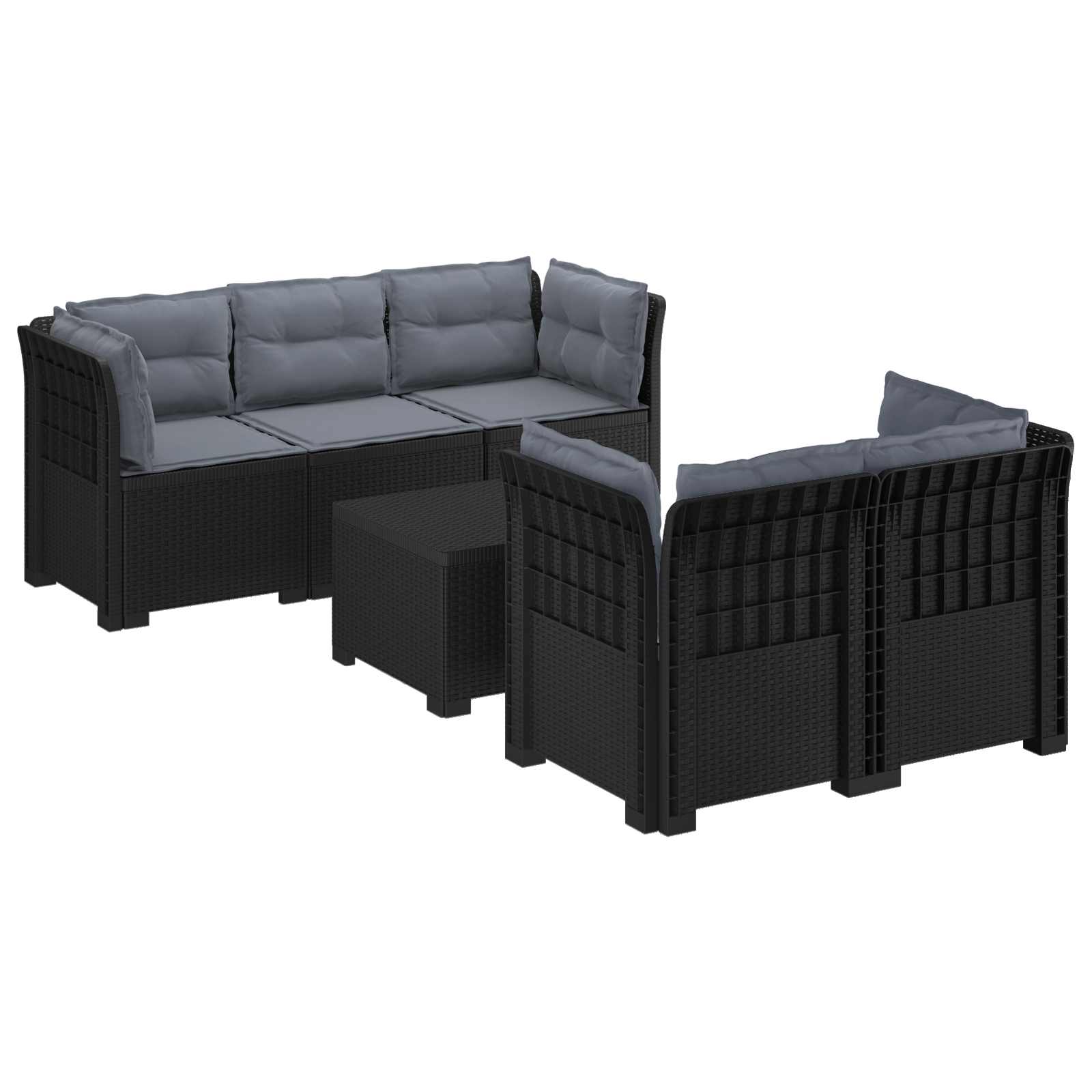 vidaXL 5-Zits Tuin Sofa Rattan Look PP Antraciet