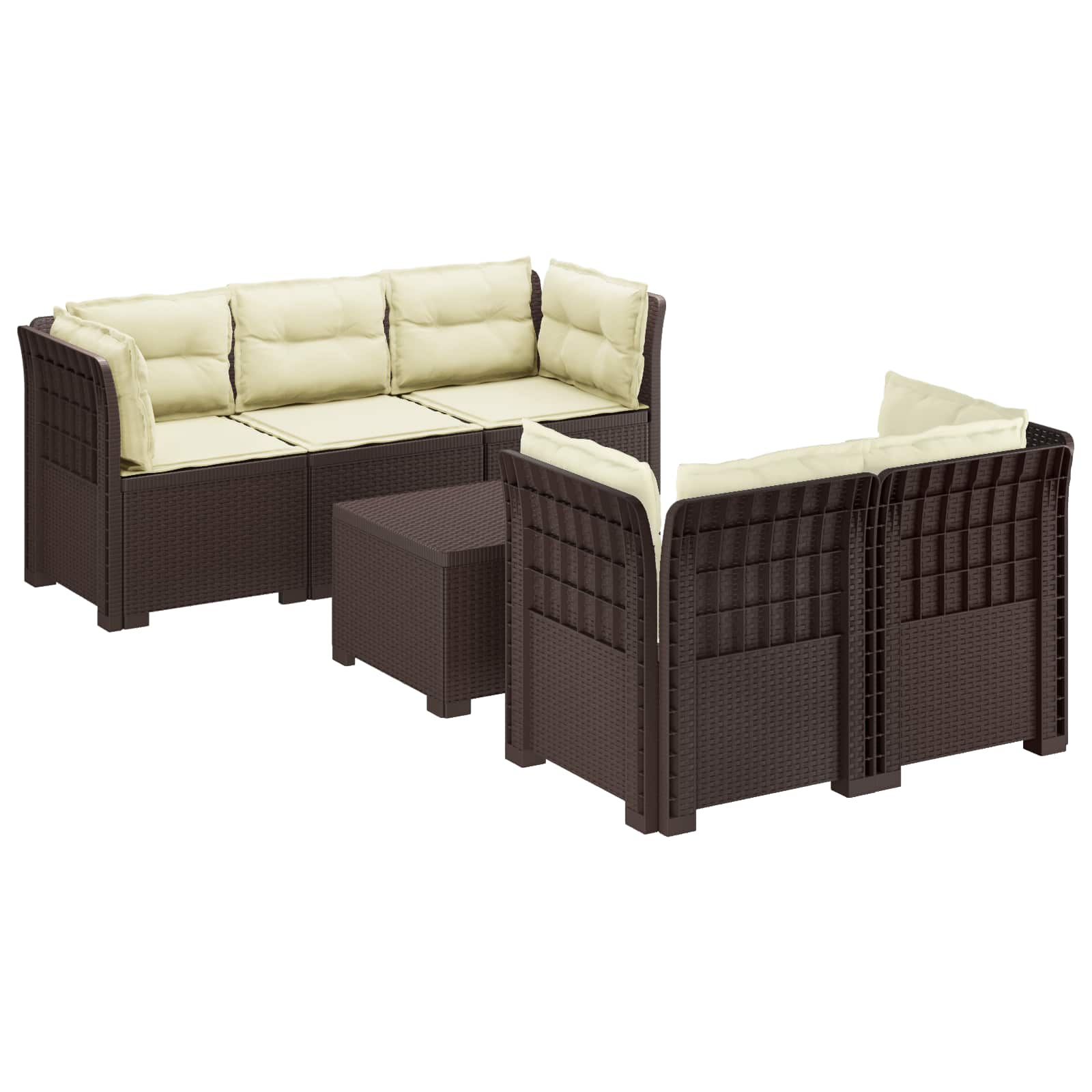 vidaXL 5-Zits Tuin Sofa Rattan Look PP Antraciet