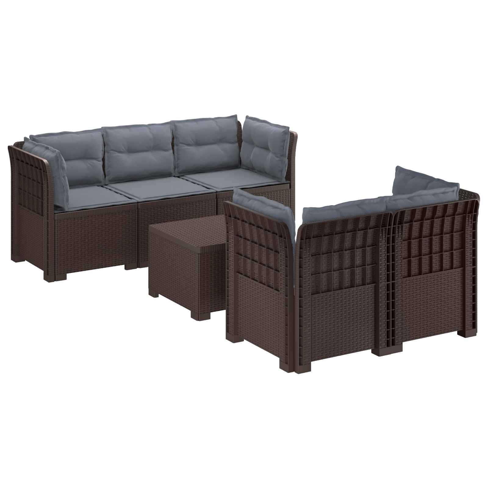 vidaXL 5-Zits Tuin Sofa Rattan Look PP Antraciet