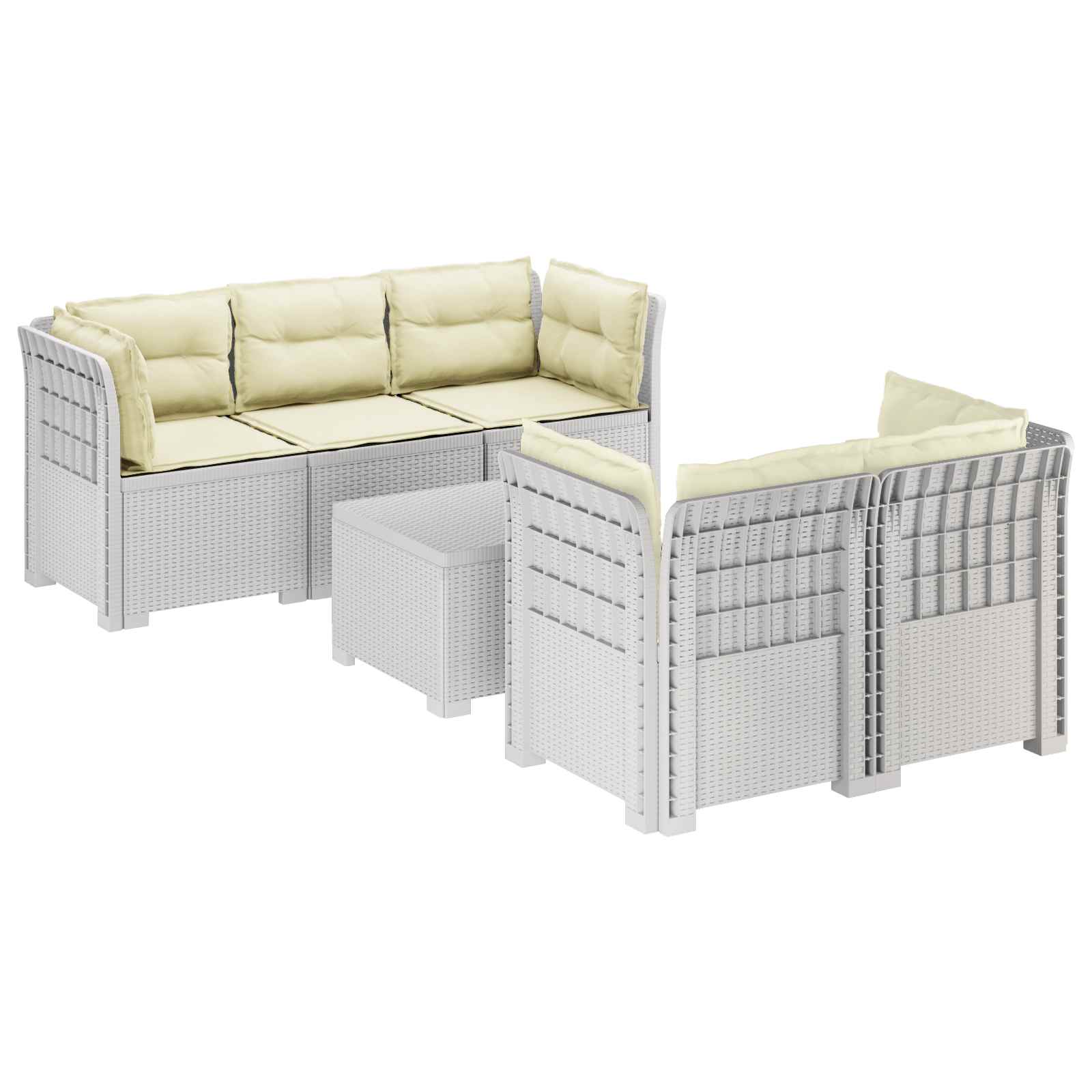vidaXL 5-Zits Tuin Sofa Rattan Look PP Antraciet