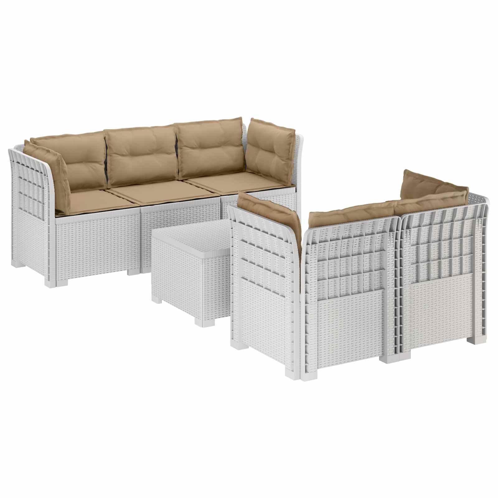 vidaXL 5-Zits Tuin Sofa Rattan Look PP Antraciet
