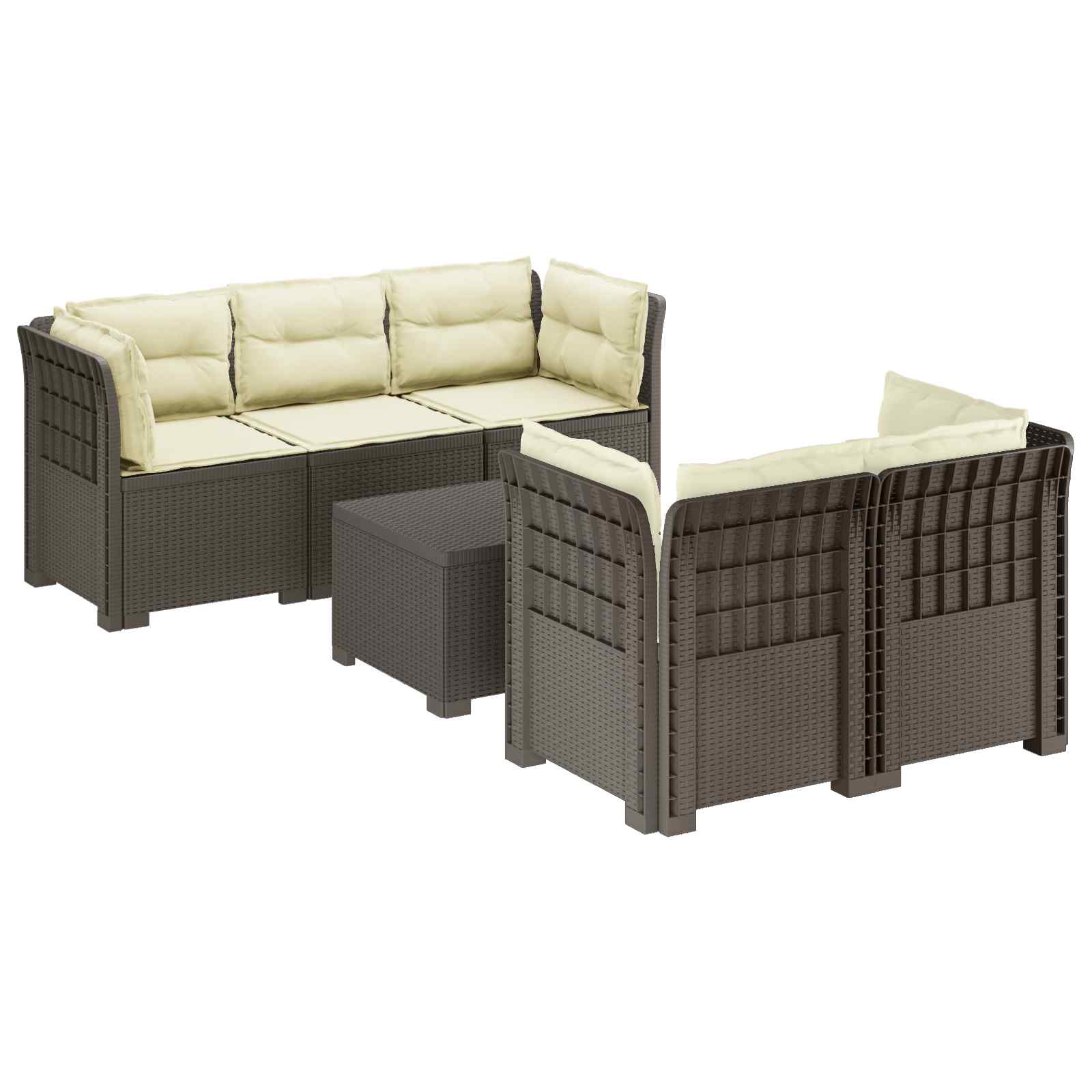 vidaXL 5-Zits Tuin Sofa Rattan Look PP Antraciet