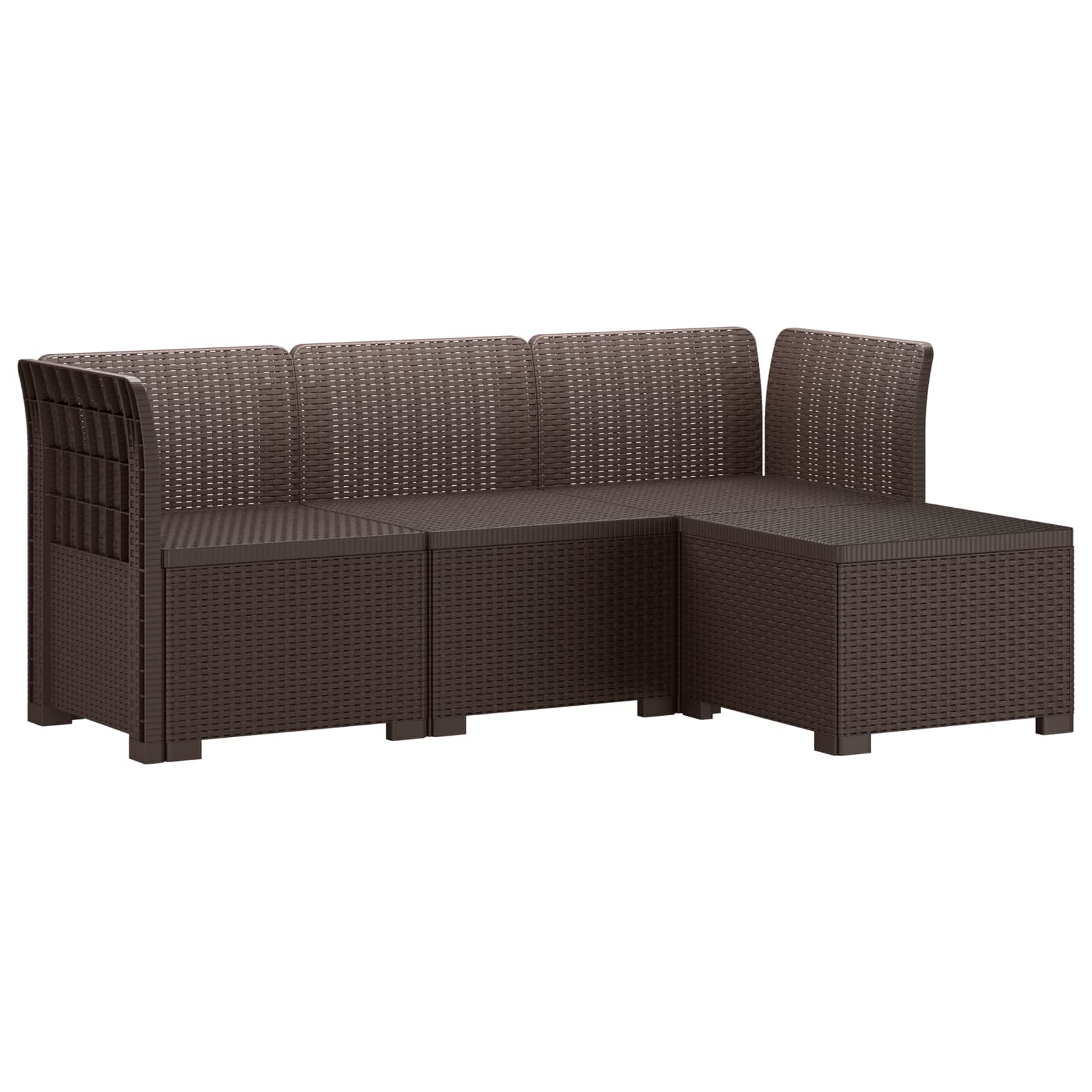 vidaXL 4-Persoons Tuinbank Rieten Look PP Antraciet