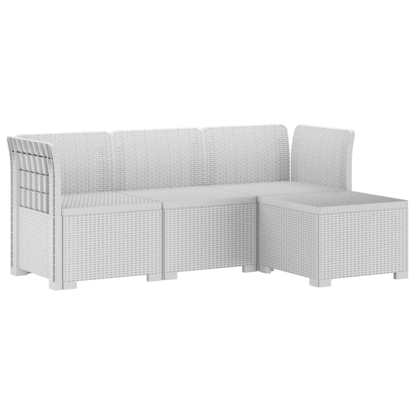 vidaXL 4-Persoons Tuinbank Rieten Look PP Antraciet