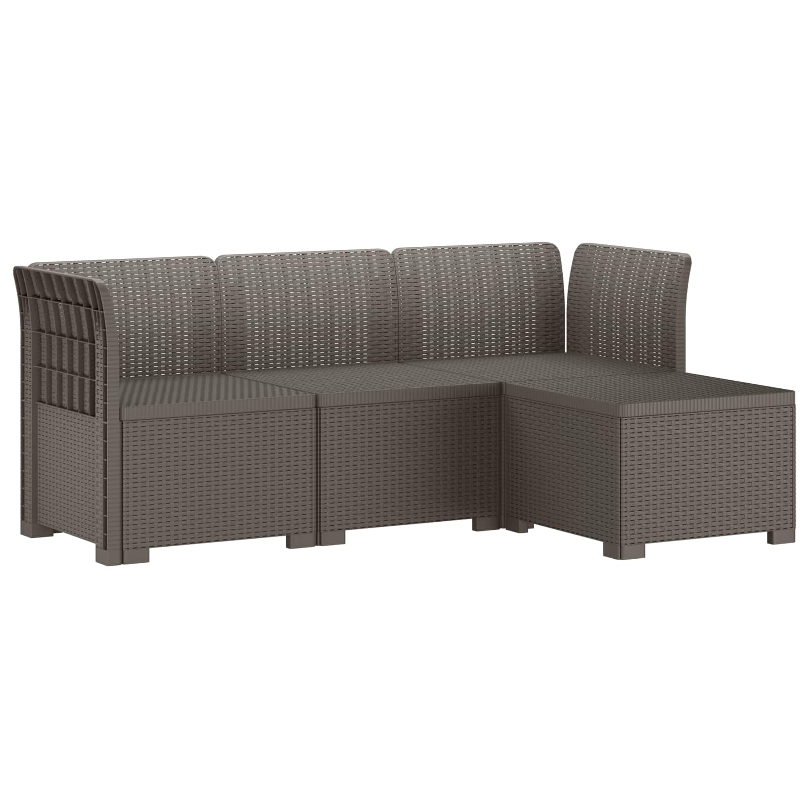 vidaXL 4-Persoons Tuinbank Rieten Look PP Antraciet