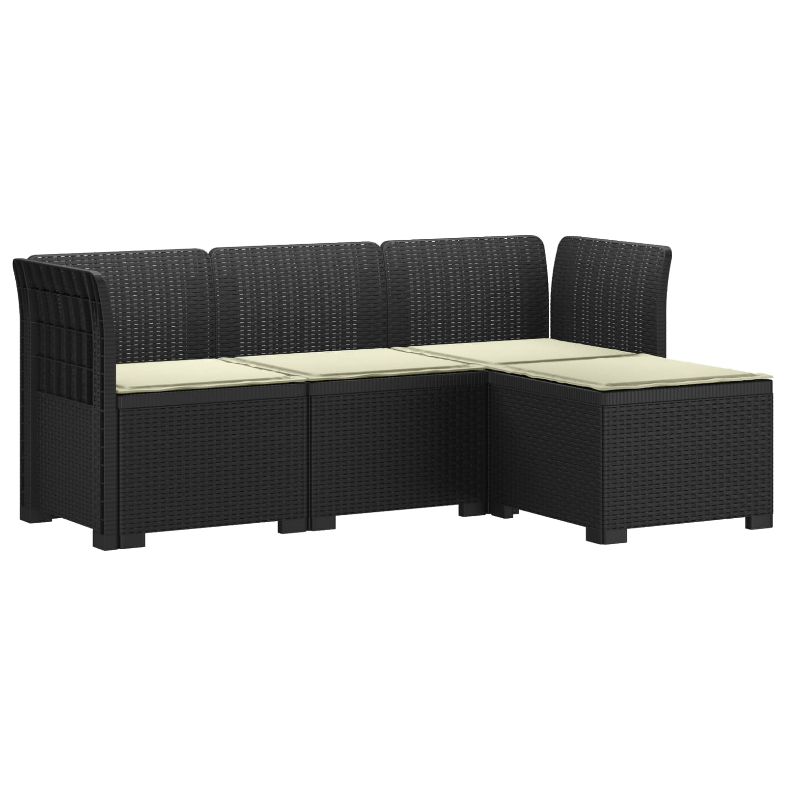 vidaXL 4-Persoons Tuinbank Rieten Look PP Antraciet