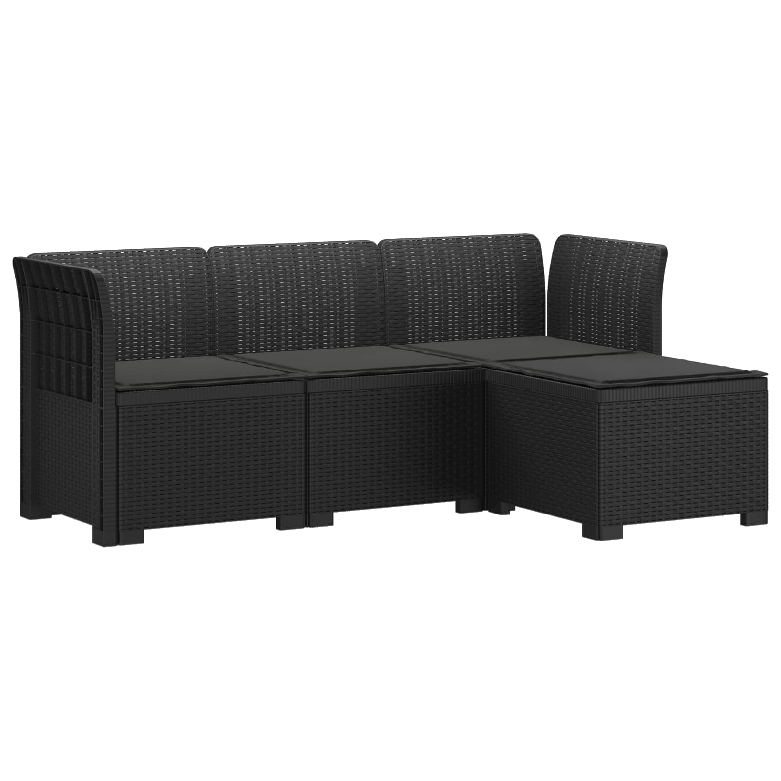 vidaXL 4-Persoons Tuinbank Rieten Look PP Antraciet
