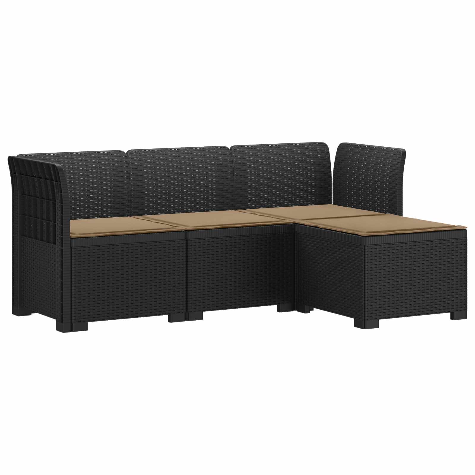 vidaXL 4-Persoons Tuinbank Rieten Look PP Antraciet