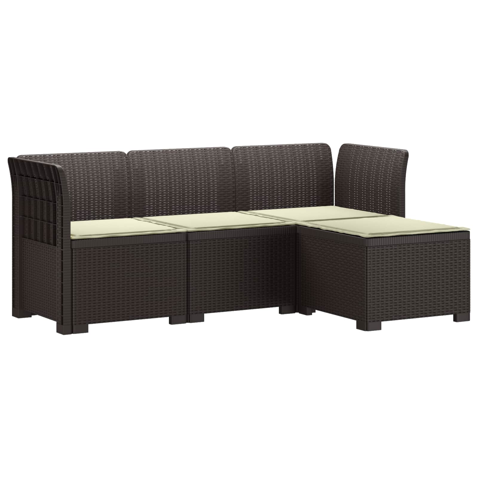 vidaXL 4-Persoons Tuinbank Rieten Look PP Antraciet
