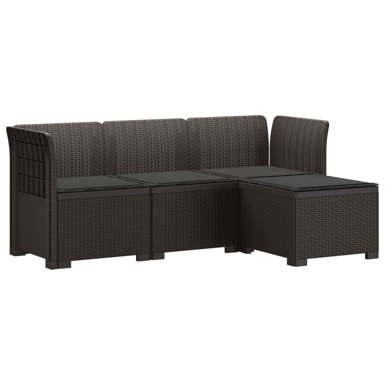 vidaXL 4-Persoons Tuinbank Rieten Look PP Antraciet